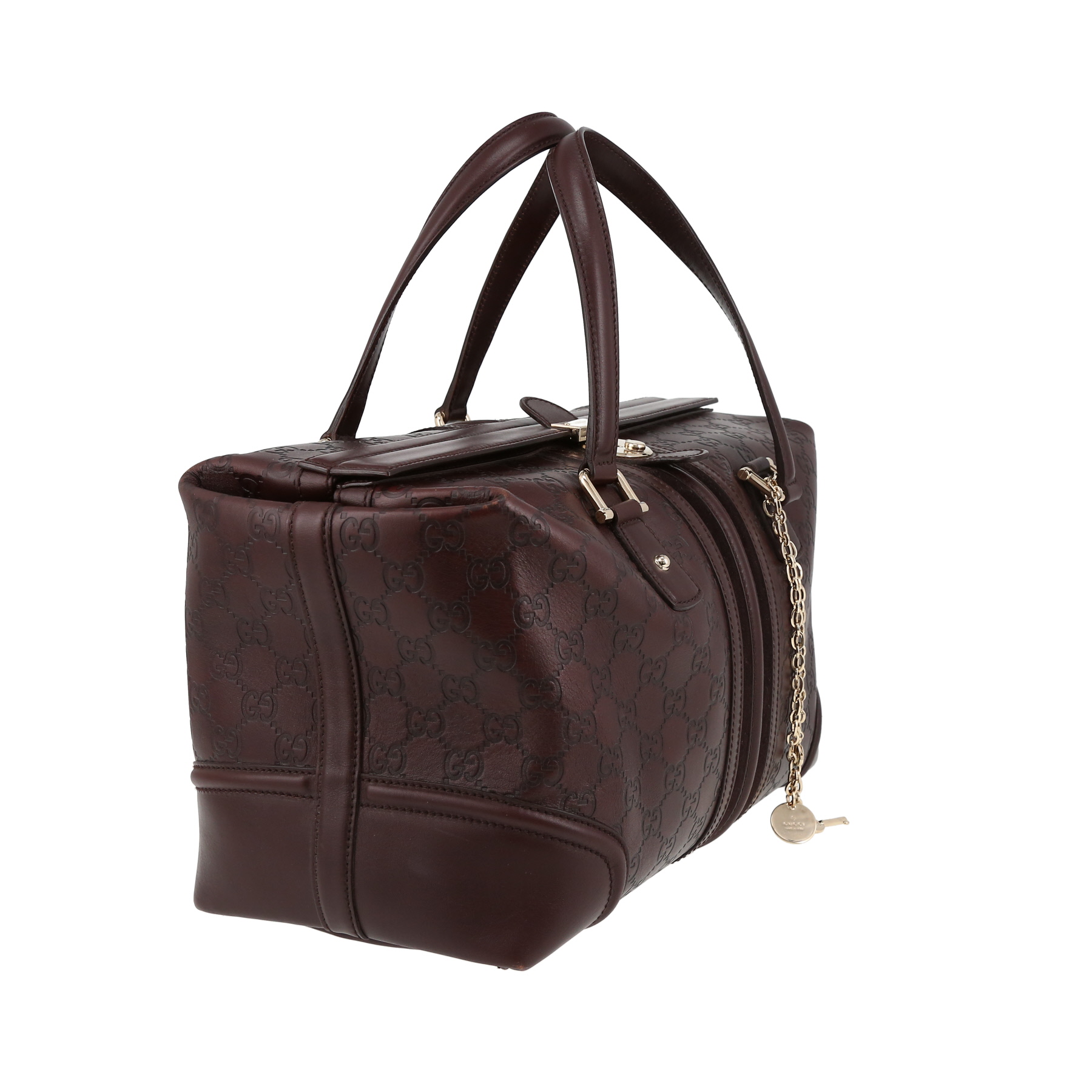 Gucci  Guccissima handbag  in brown monogram leather  and brown velvet