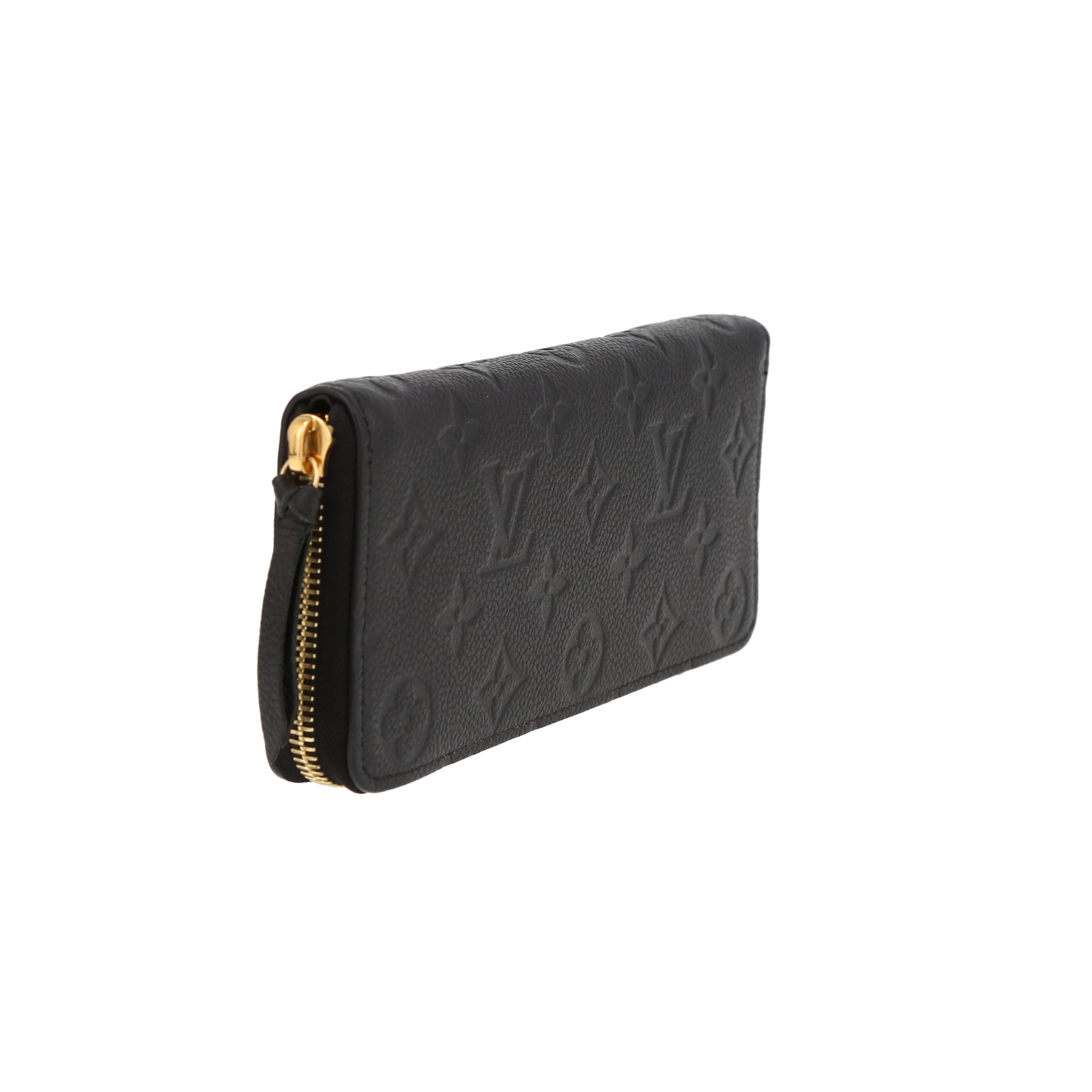 Portefeuille Louis Vuitton  Clémence en cuir monogram empreinte noir