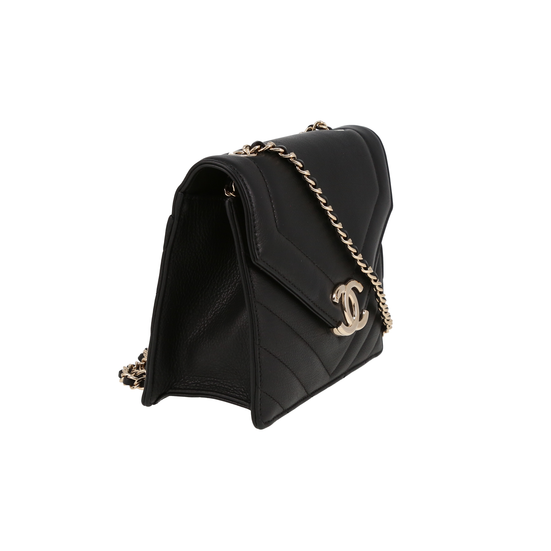 Chanel  Enveloppe shoulder bag  in black leather