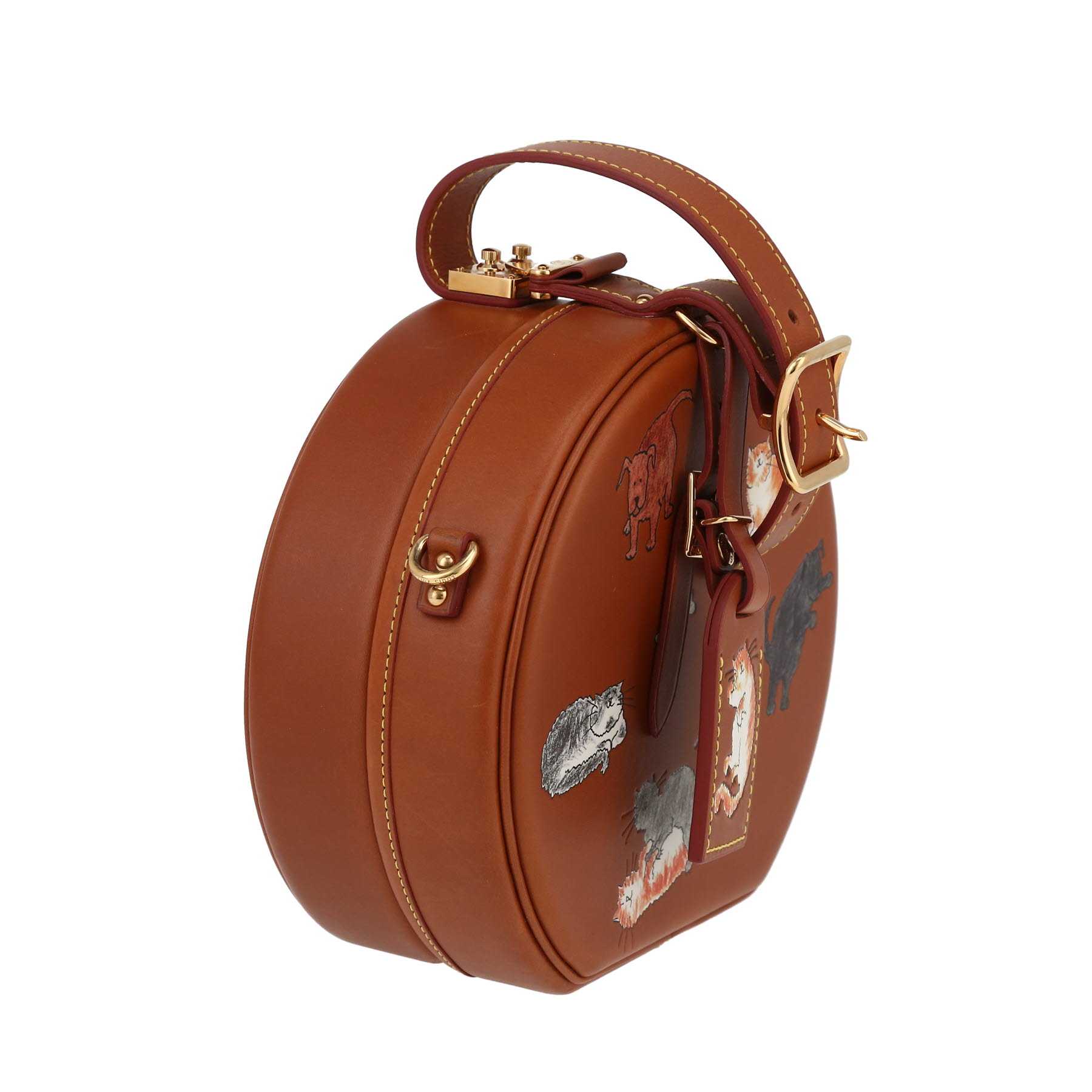 Sac bandoulière Louis Vuitton  Boîte chapeau édition Grace Coddington en cuir naturel marron