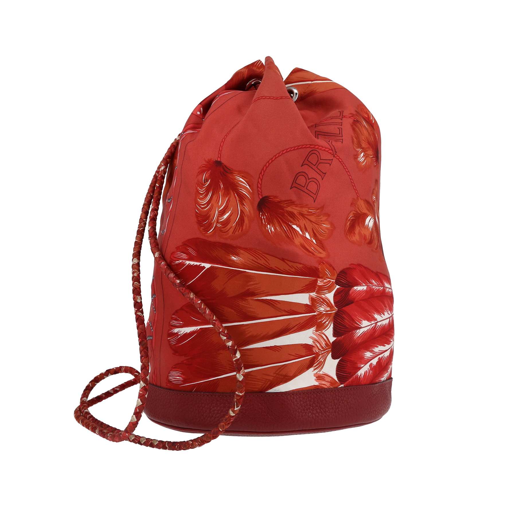 Zaino Hermès  Soie Cool in seta rossa e pelle rossa