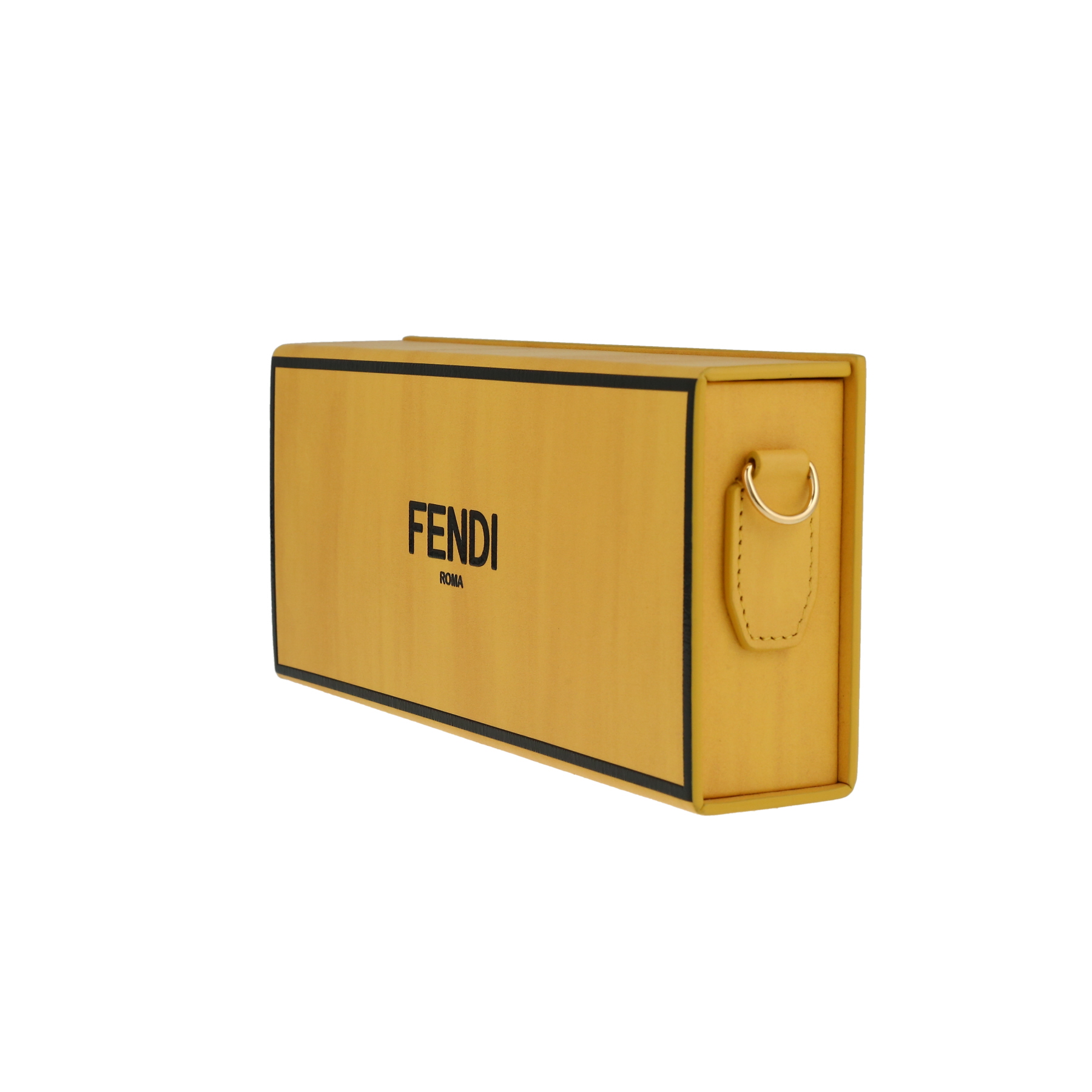 Sac bandoulière Fendi  Horizontal Box en cuir jaune et noir