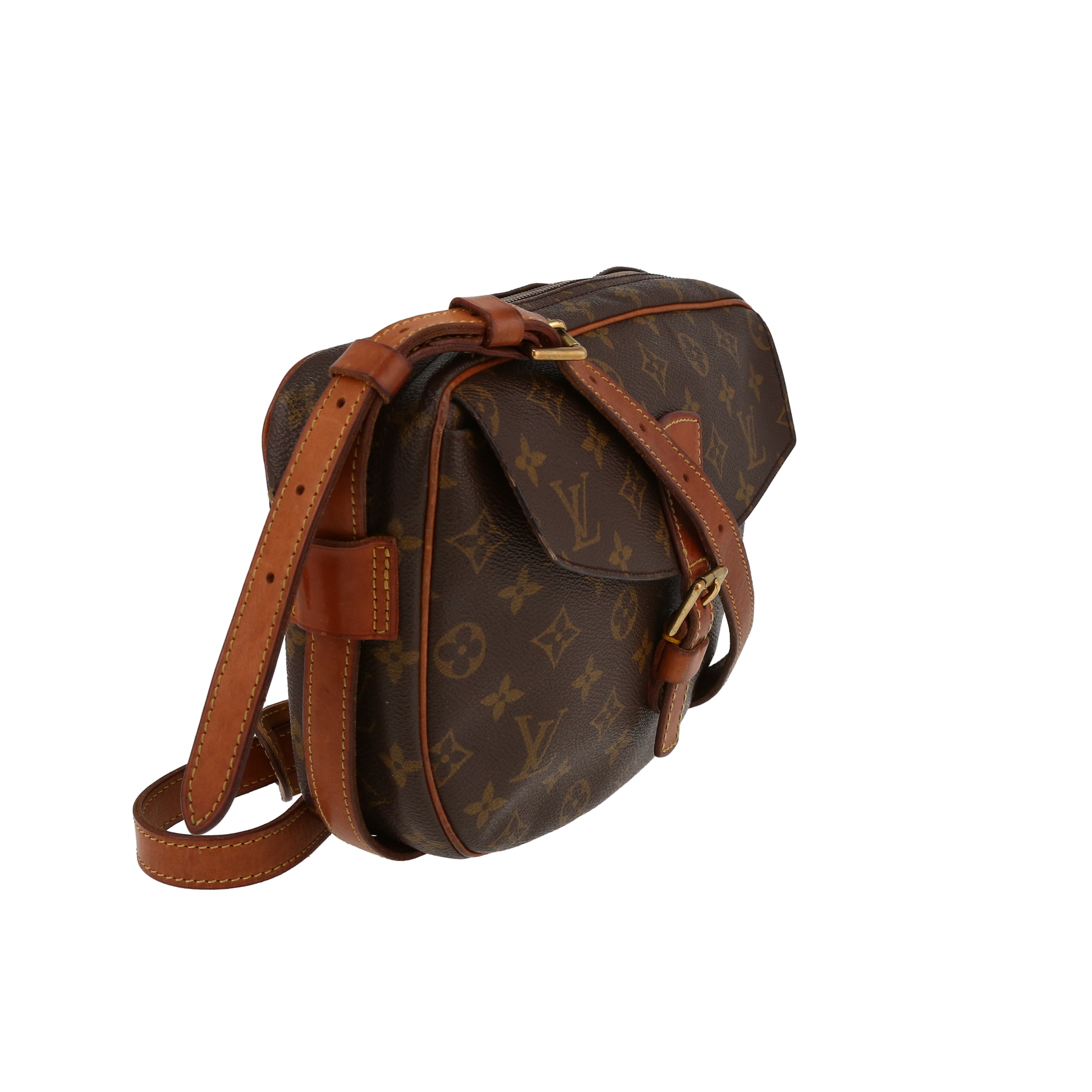 Louis Vuitton  Jeune Fille shoulder bag  in brown monogram canvas  and natural leather