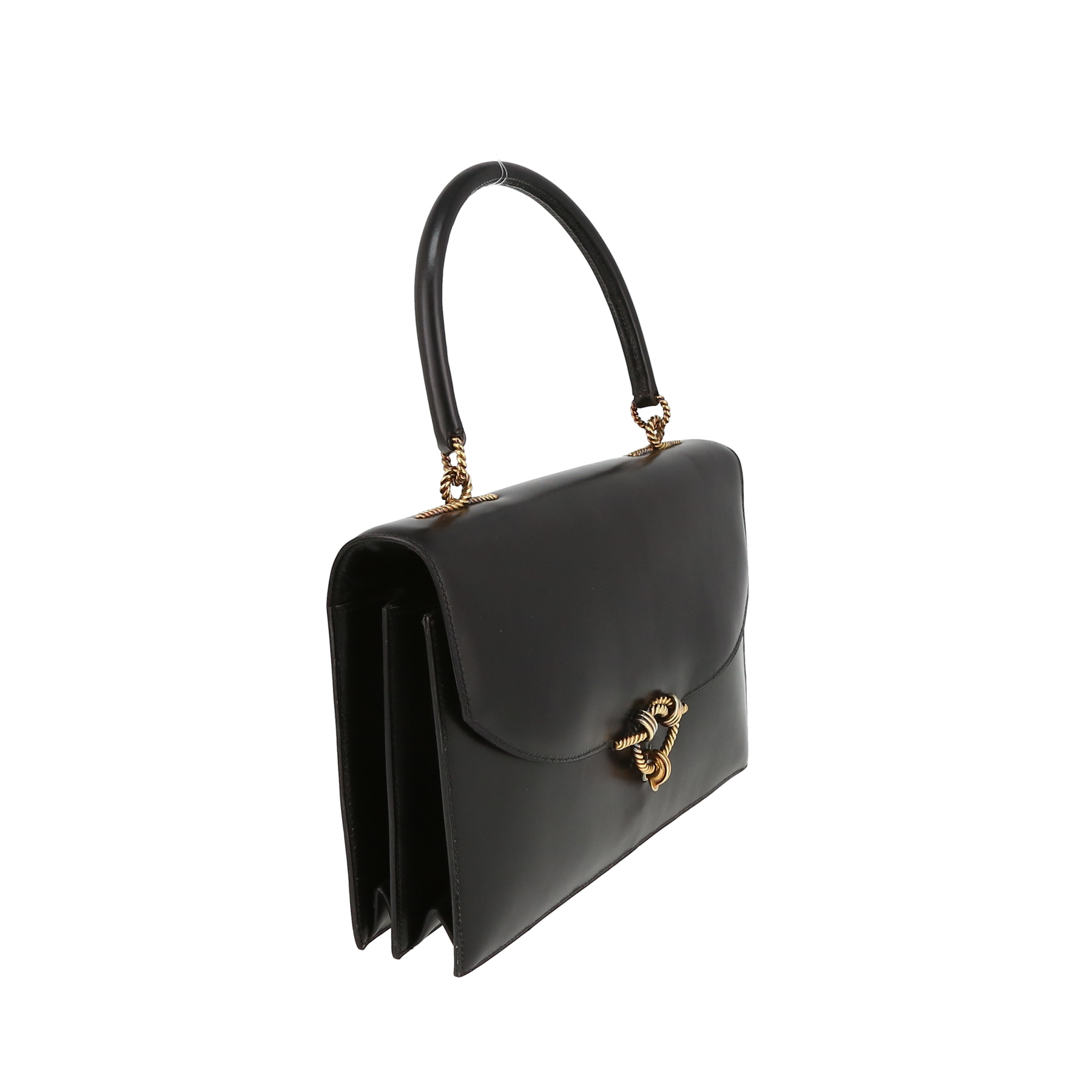 Sac à main Hermès  Cordeliere en cuir box noir