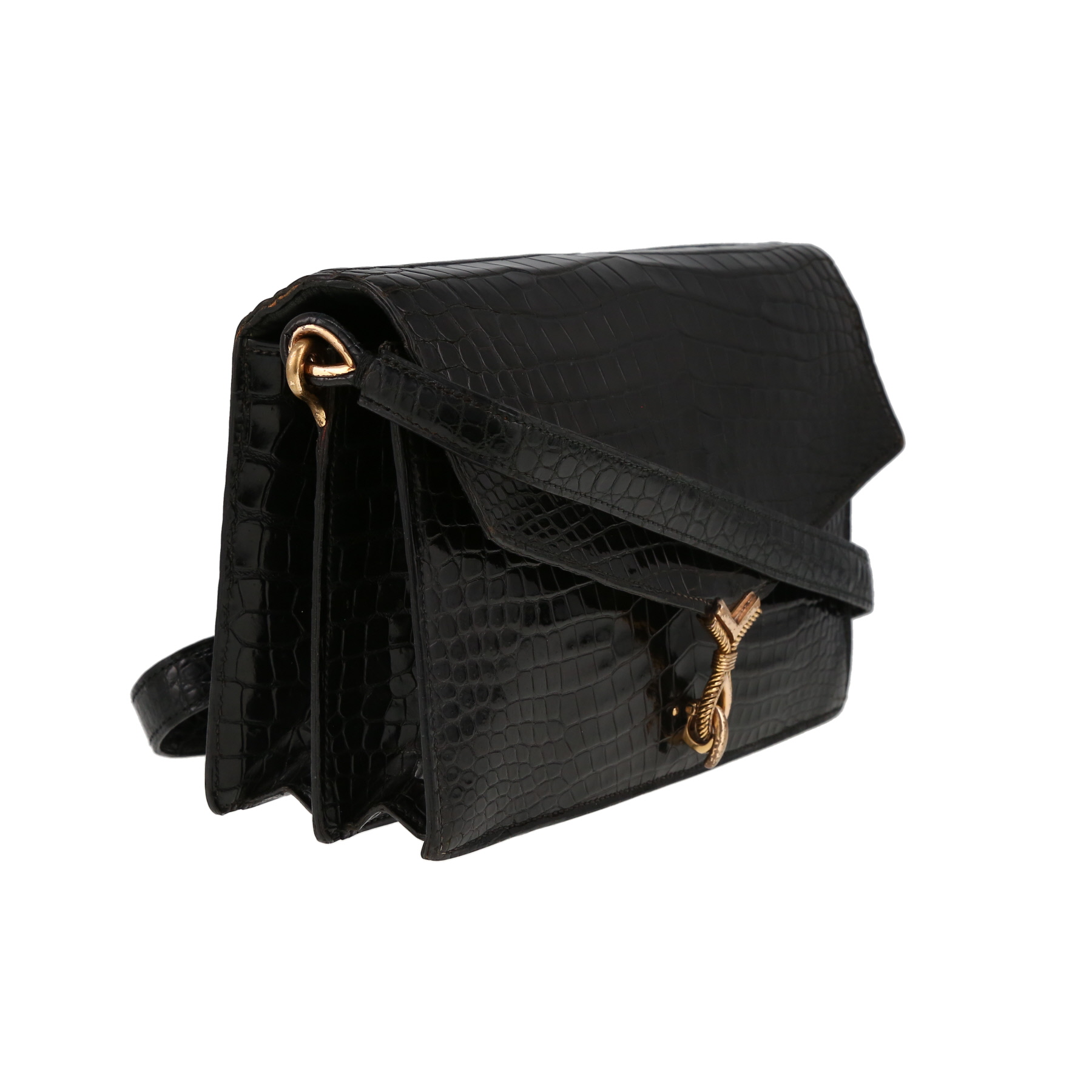 Hermès  Cordeau handbag  in black crocodile