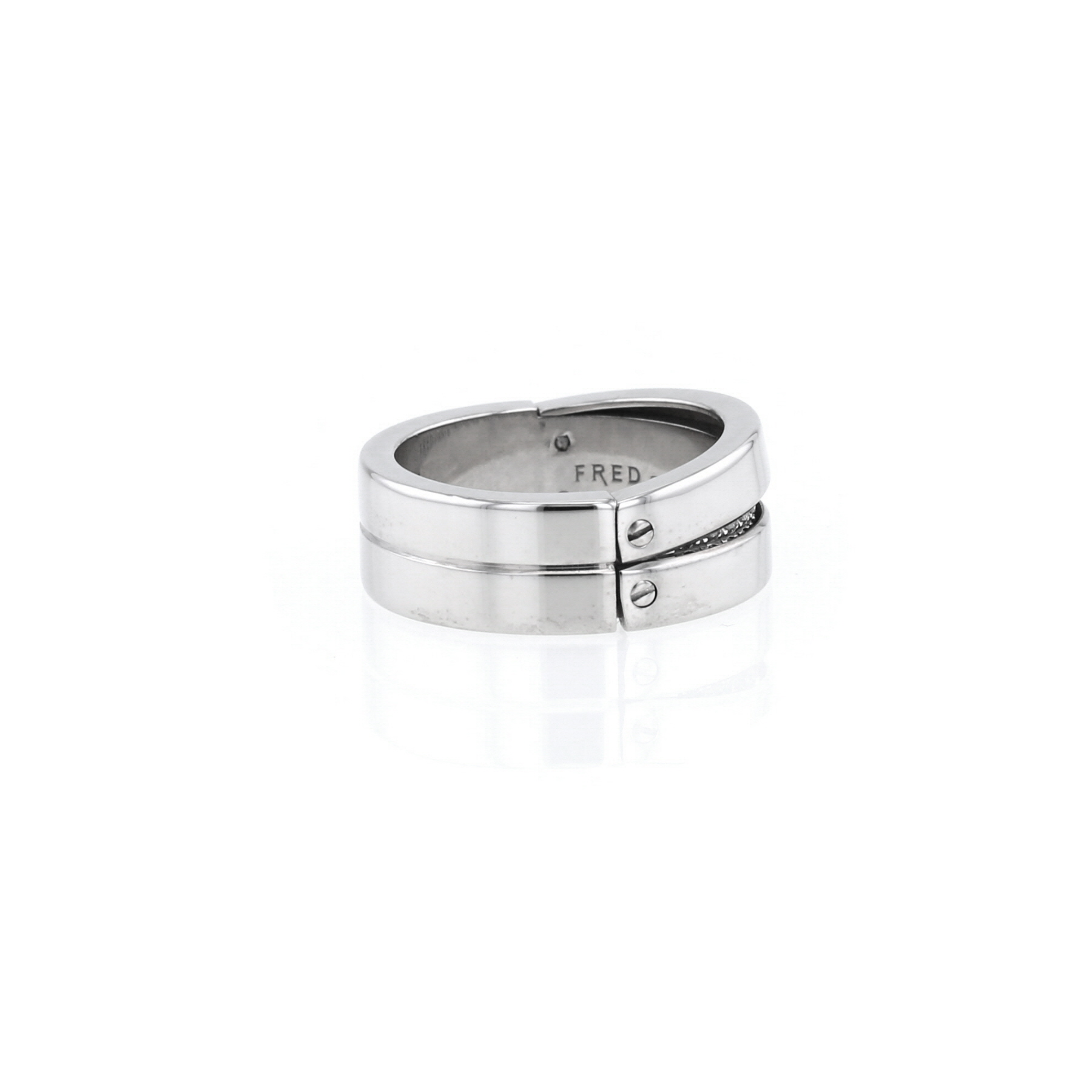 Anello mobile Fred  in oro bianco e diamanti