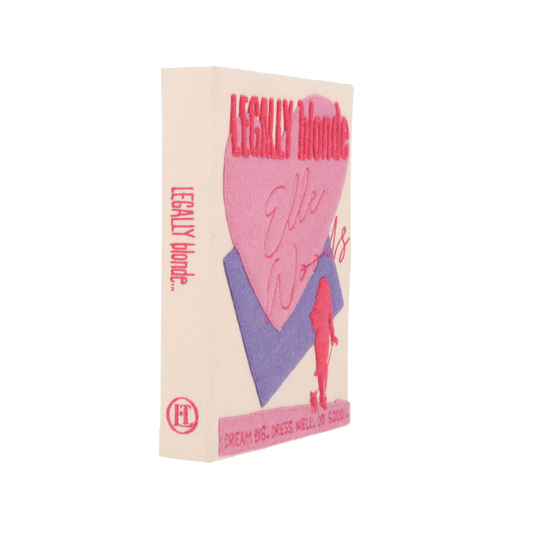 Olympia Le-Tan LEGALLY blonde pouch  in beige and pink canvas
