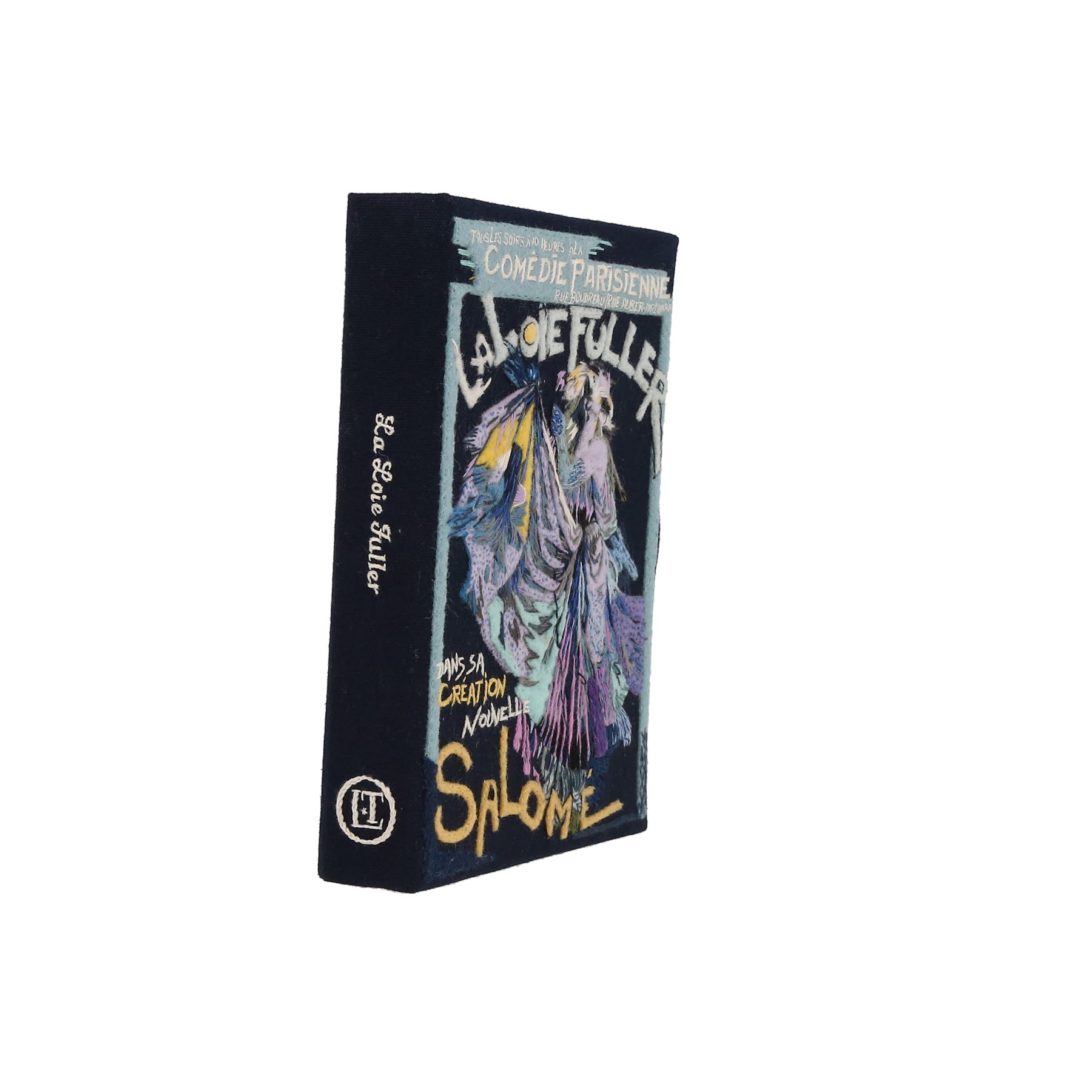 Olympia Le-Tan Comédie Parisienne La Loie Fuller dans sa création nouvelle Salomé pouch  in navy blue canvas