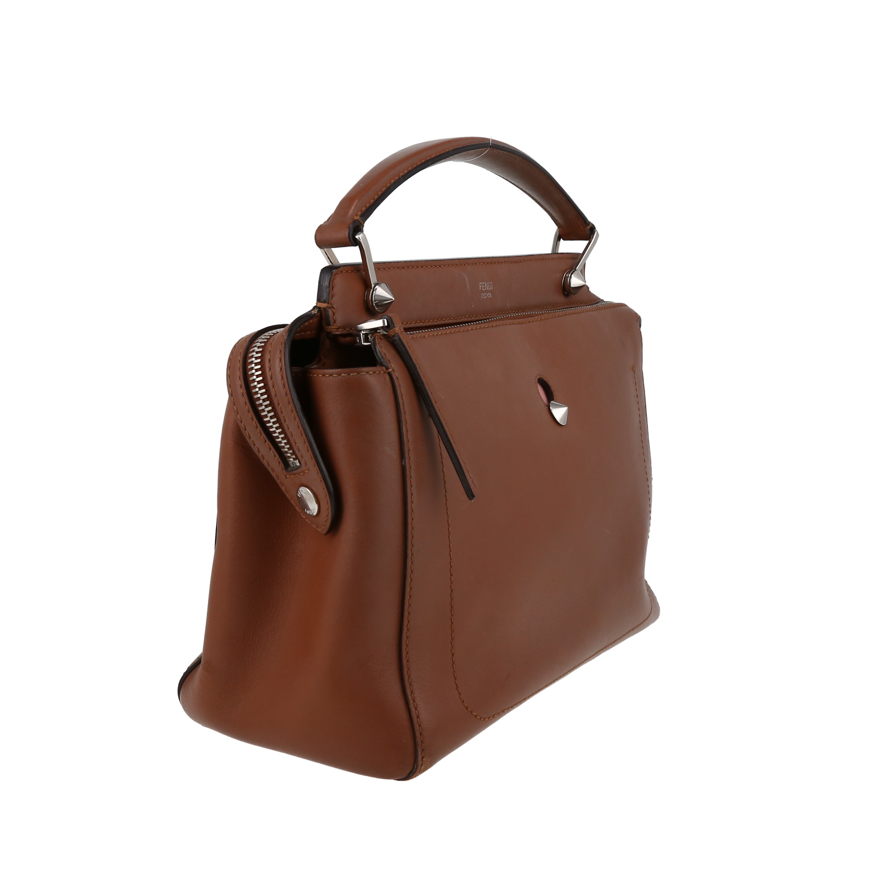 Sac à main Fendi  Dotcom en cuir marron