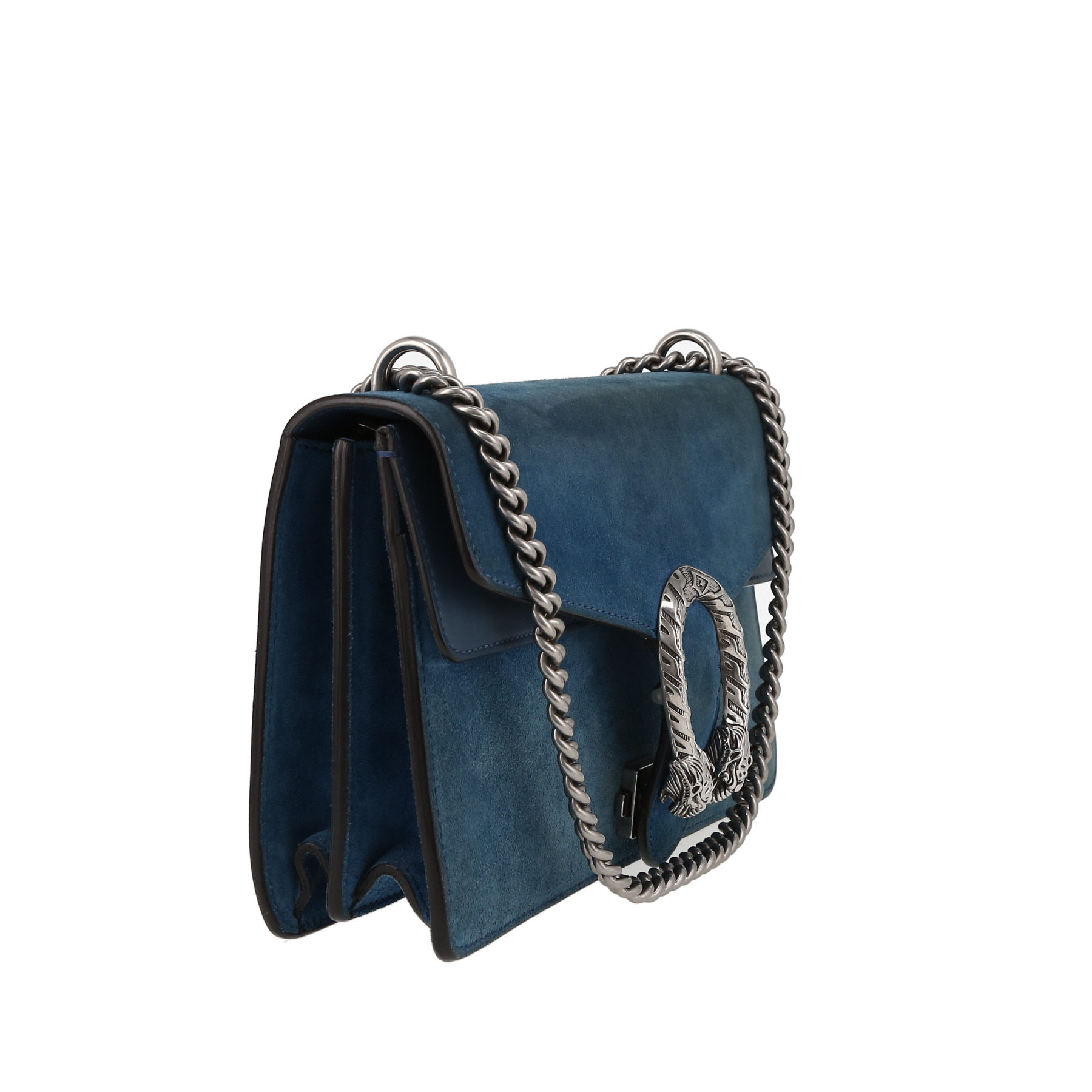Gucci  Dionysus bag worn on the shoulder or carried in the hand  in blue suede  and blue leather