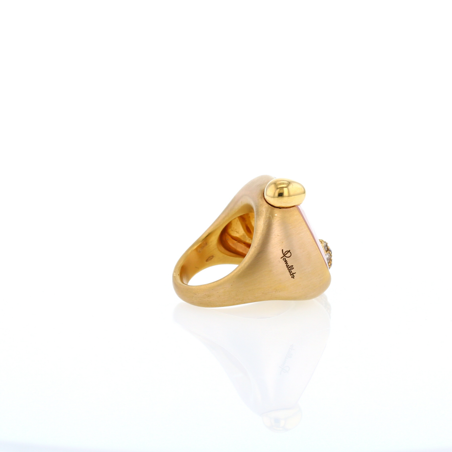 Anello Pomellato Ritratto modello medio in oro rosa, quarzo e diamanti