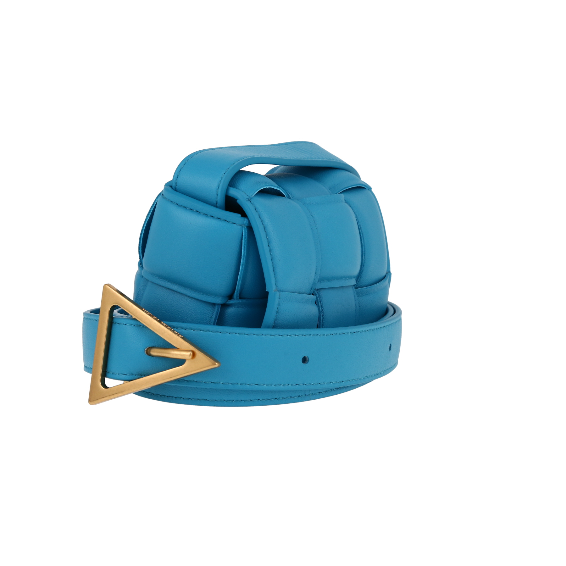 Bottega Veneta  Cassette shoulder bag  in blue intrecciato leather