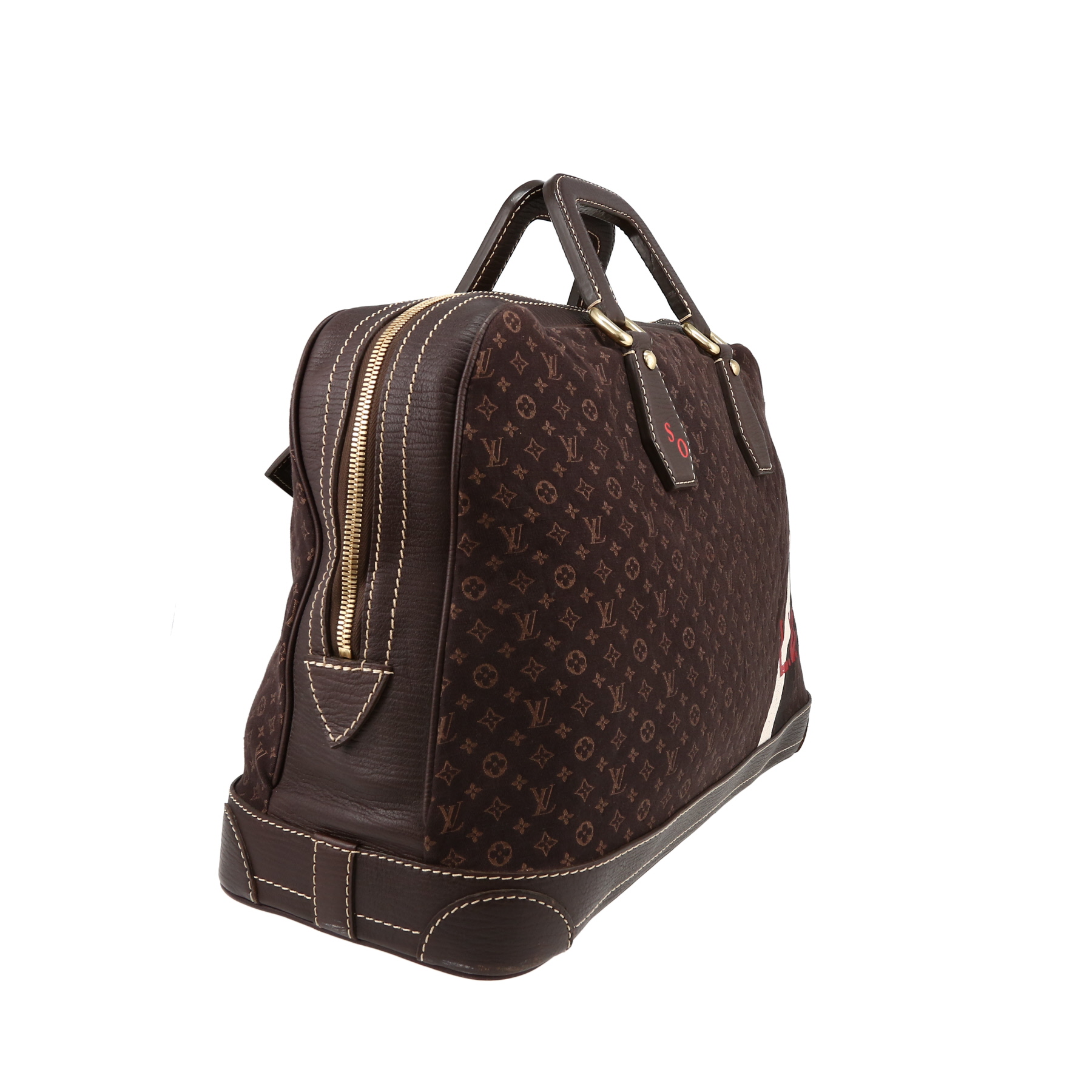 Sac de voyage Louis Vuitton  Isfahan en toile monogram marron et cuir marron