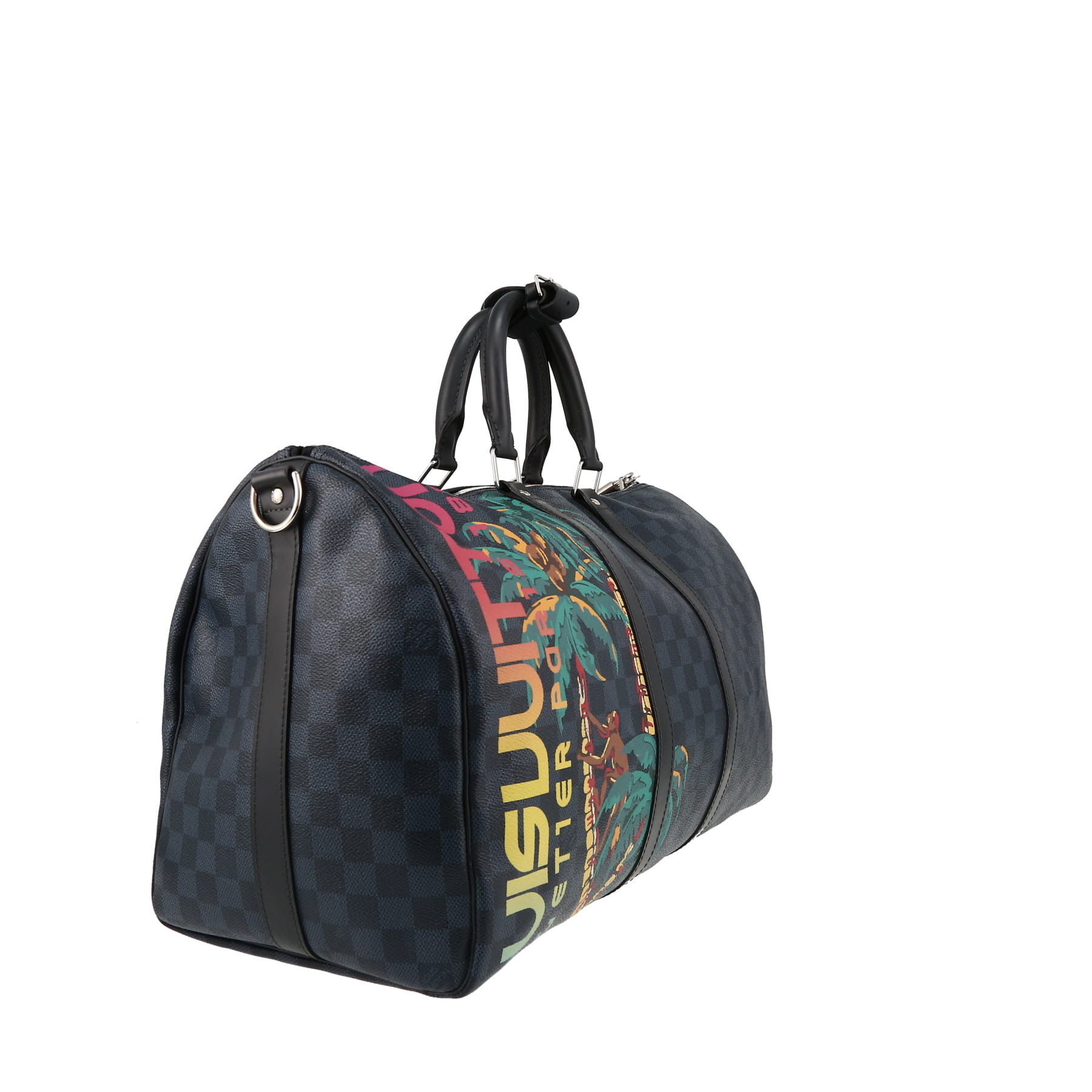 Louis Vuitton  Keepall 45 travel bag  in blue damier canvas