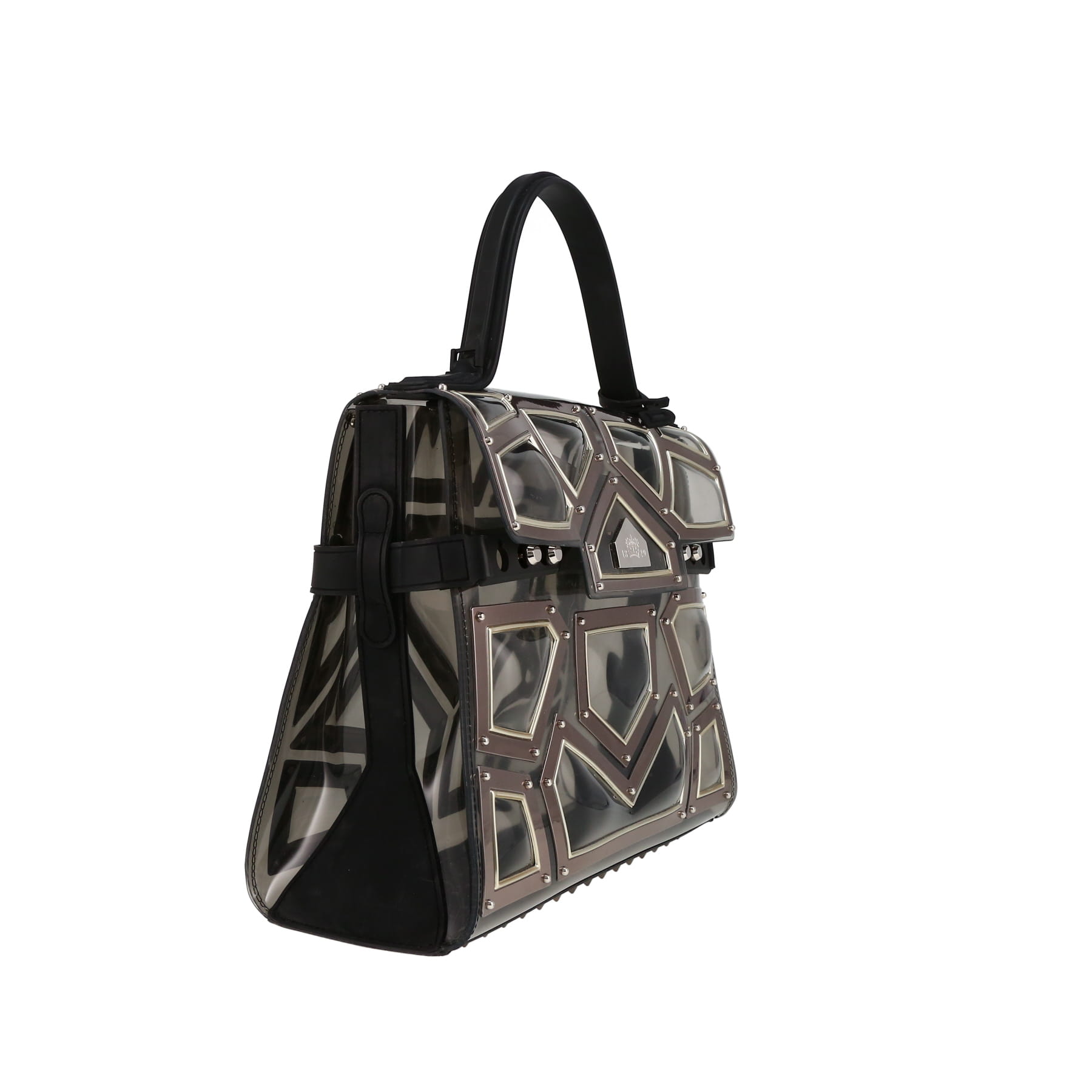 Delvaux  Tempête handbag  in transparent plexiglas  and black leather
