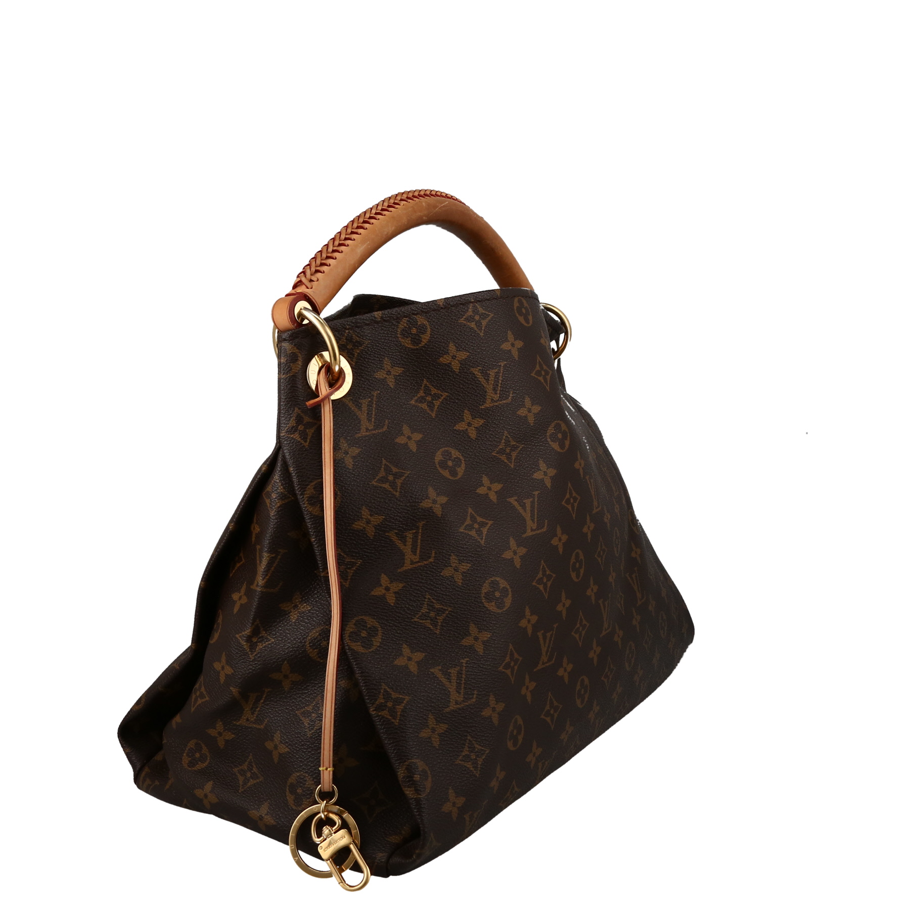 Sac à main Louis Vuitton  Artsy moyen modèle  en toile monogram marron et cuir naturel