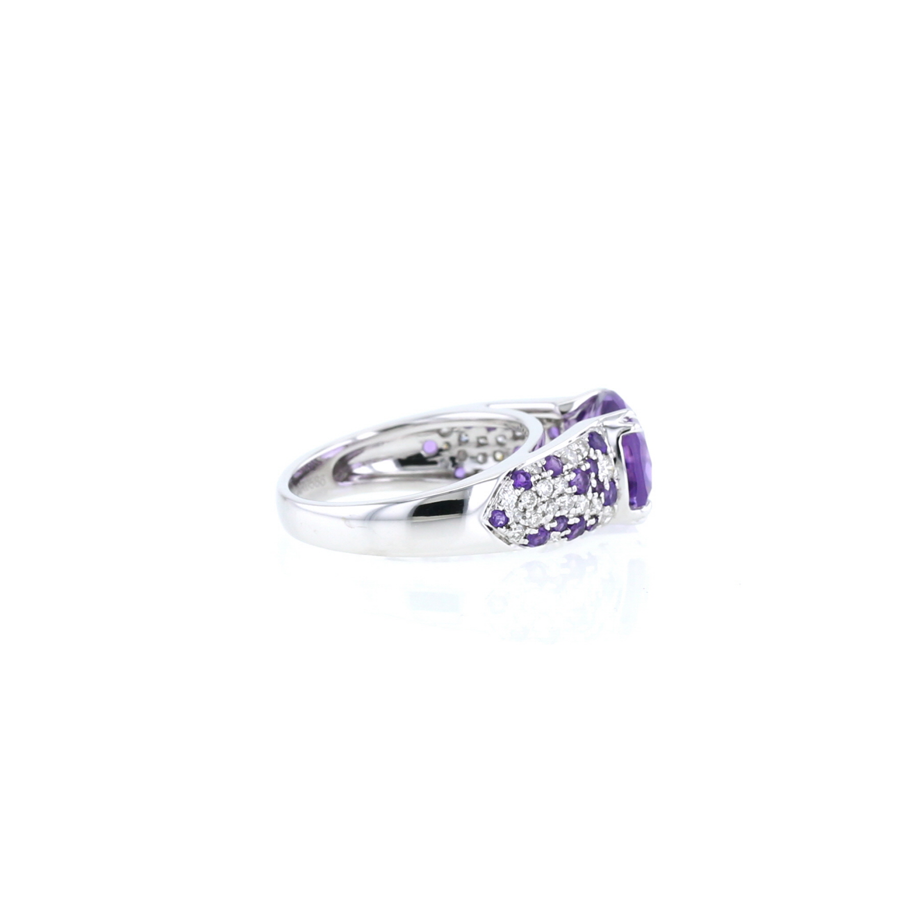 Bague Mauboussin Plaisir d'Amour en or blanc, améthyste et diamants