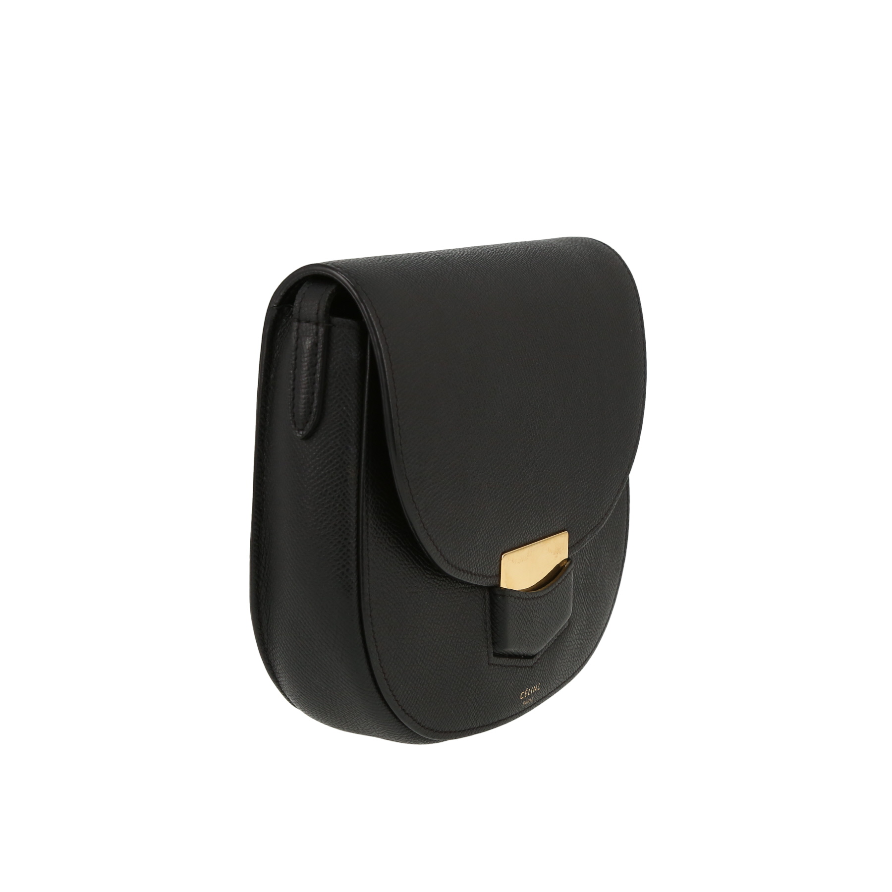 Sac bandoulière Celine  Trotteur en cuir grainé noir