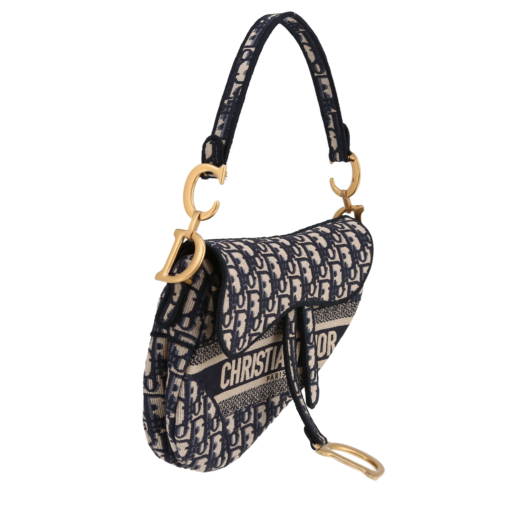 Dior  Saddle handbag  in navy blue monogram canvas Oblique