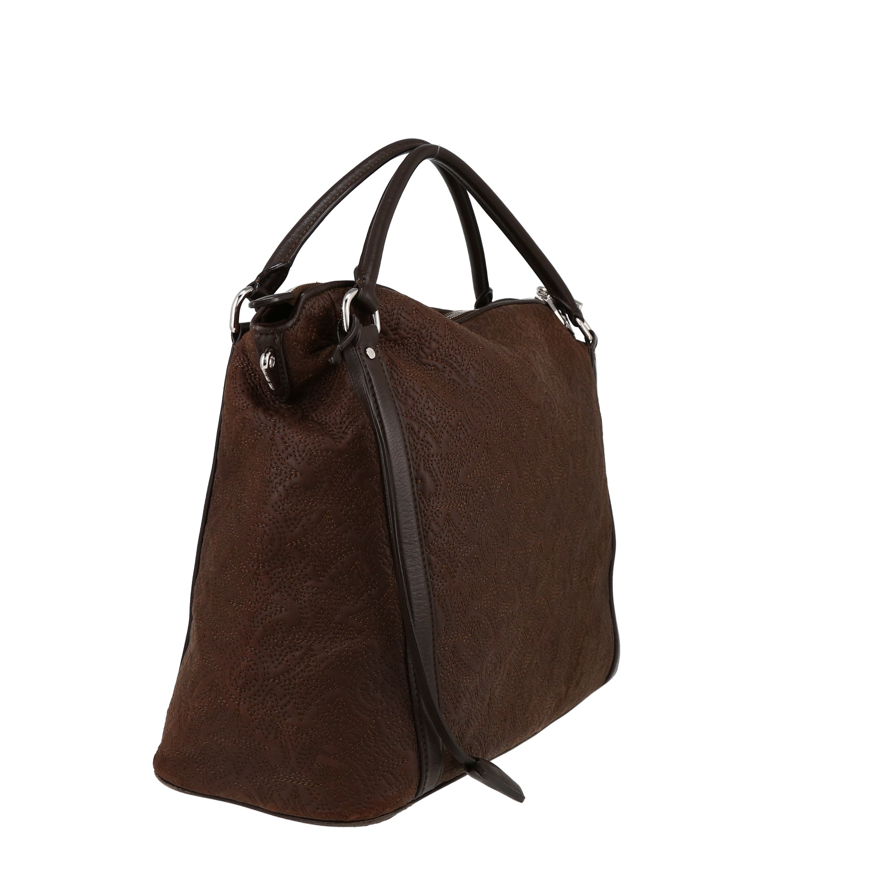 Louis Vuitton  Ixia handbag  in brown mahina leather  and smooth leather