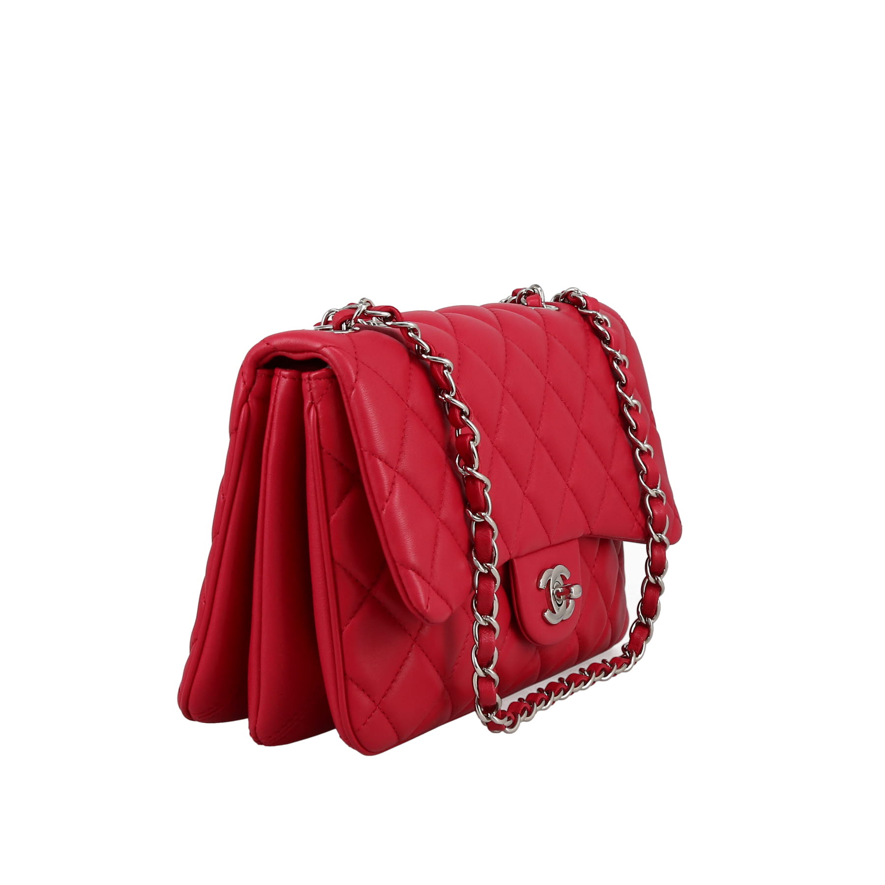 Sac à main Chanel  Timeless en cuir matelassé rose-framboise