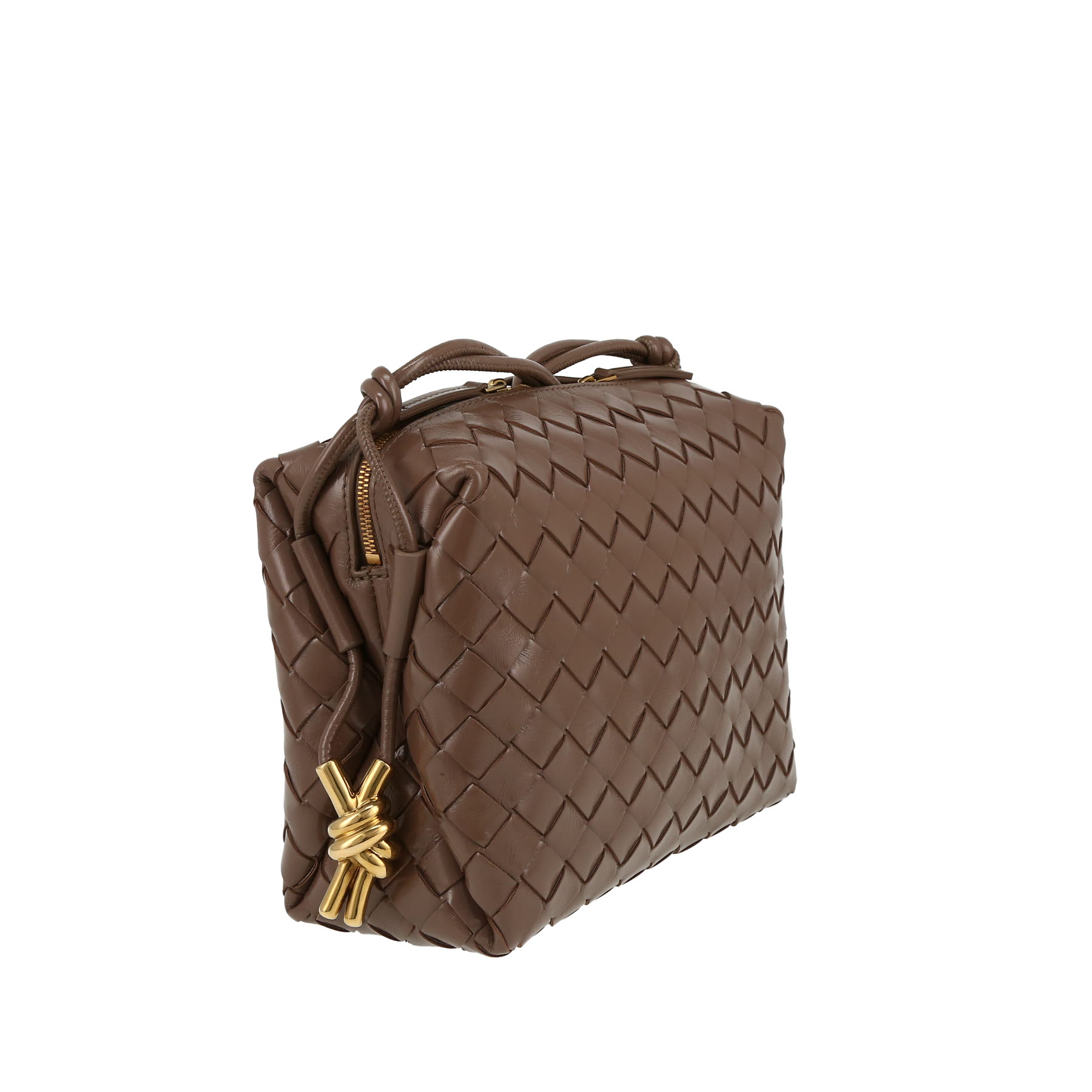 Borsa a tracolla Bottega Veneta  Loop modello piccolo  in pelle intrecciata marrone