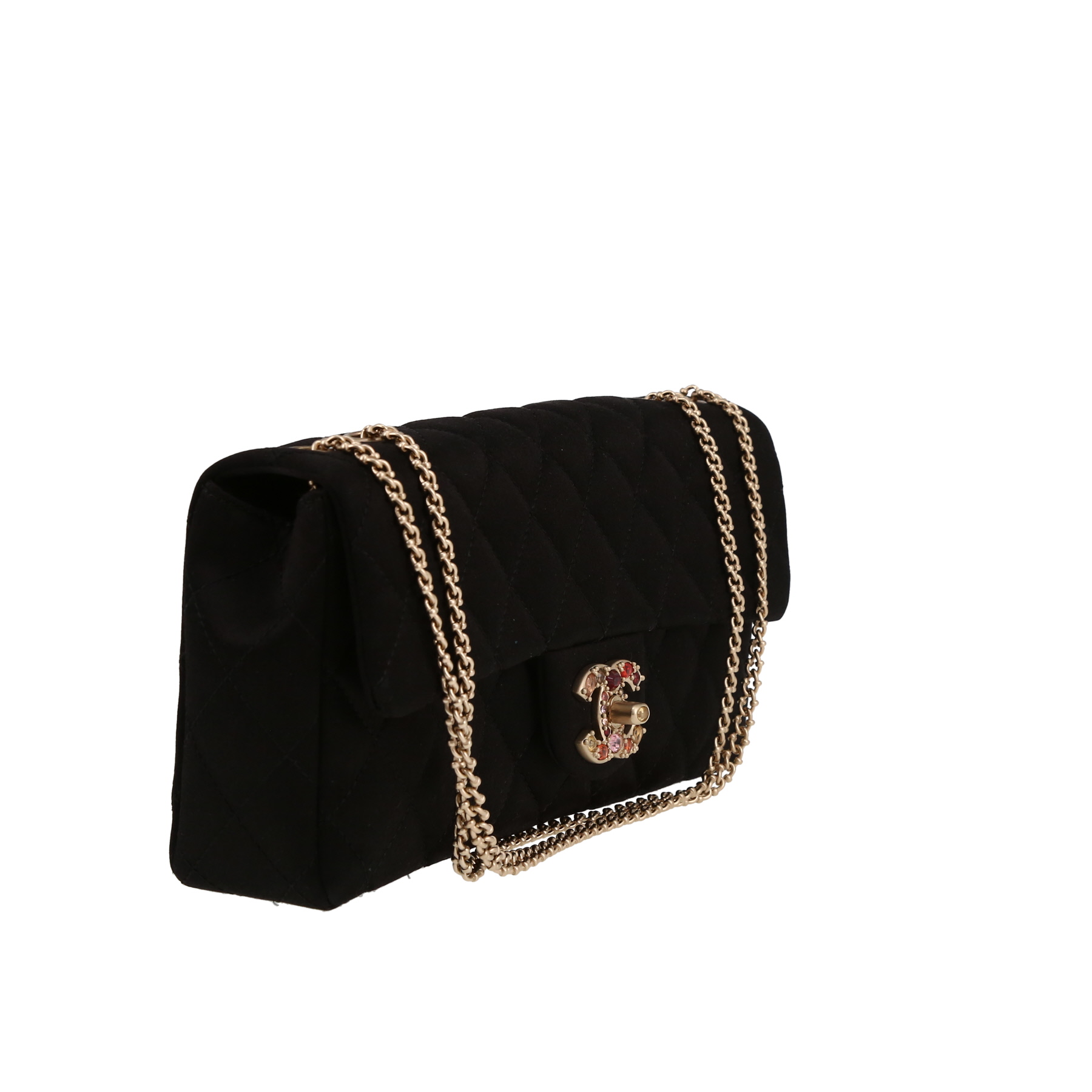 Chanel  Baguette handbag  in black satin