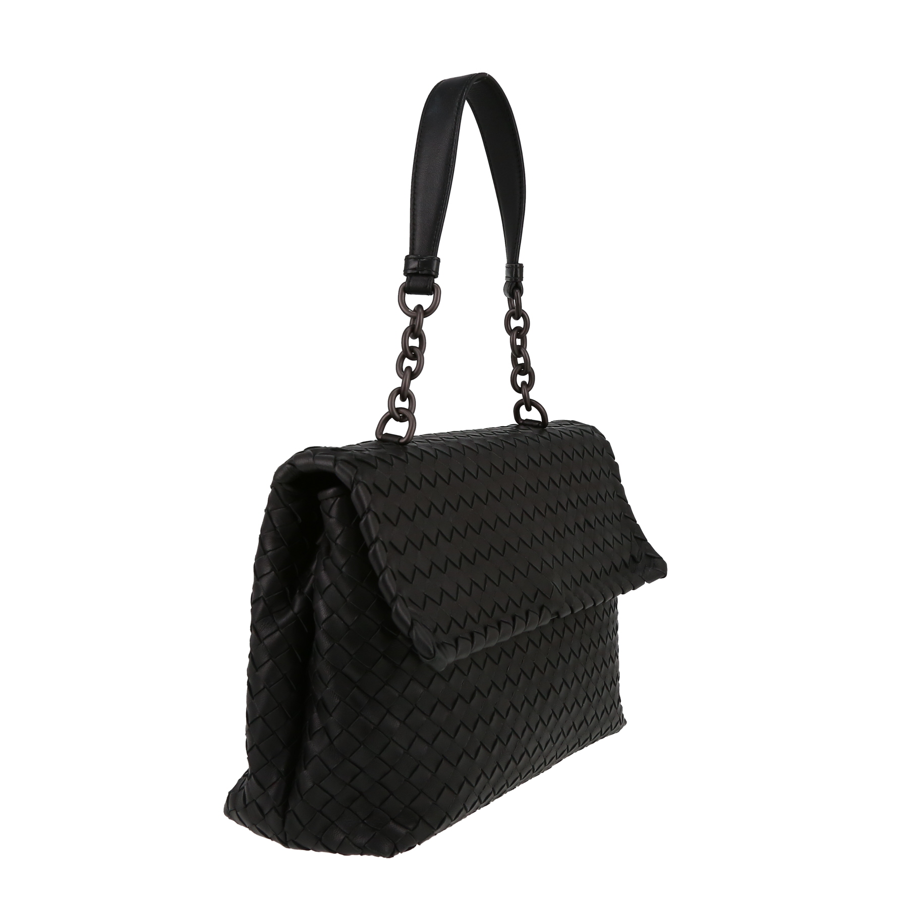 Bolso de mano Bottega Veneta  Olimpia en cuero intrecciato negro