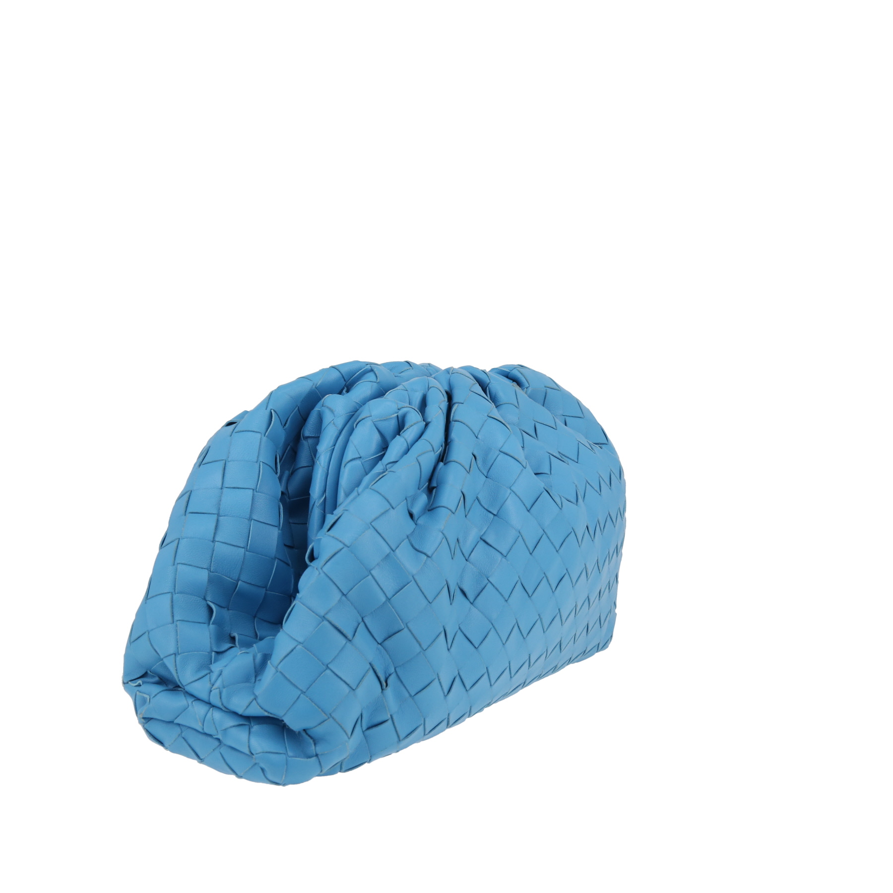 Bottega Veneta  The Pouch handbag/clutch  in blue intrecciato leather