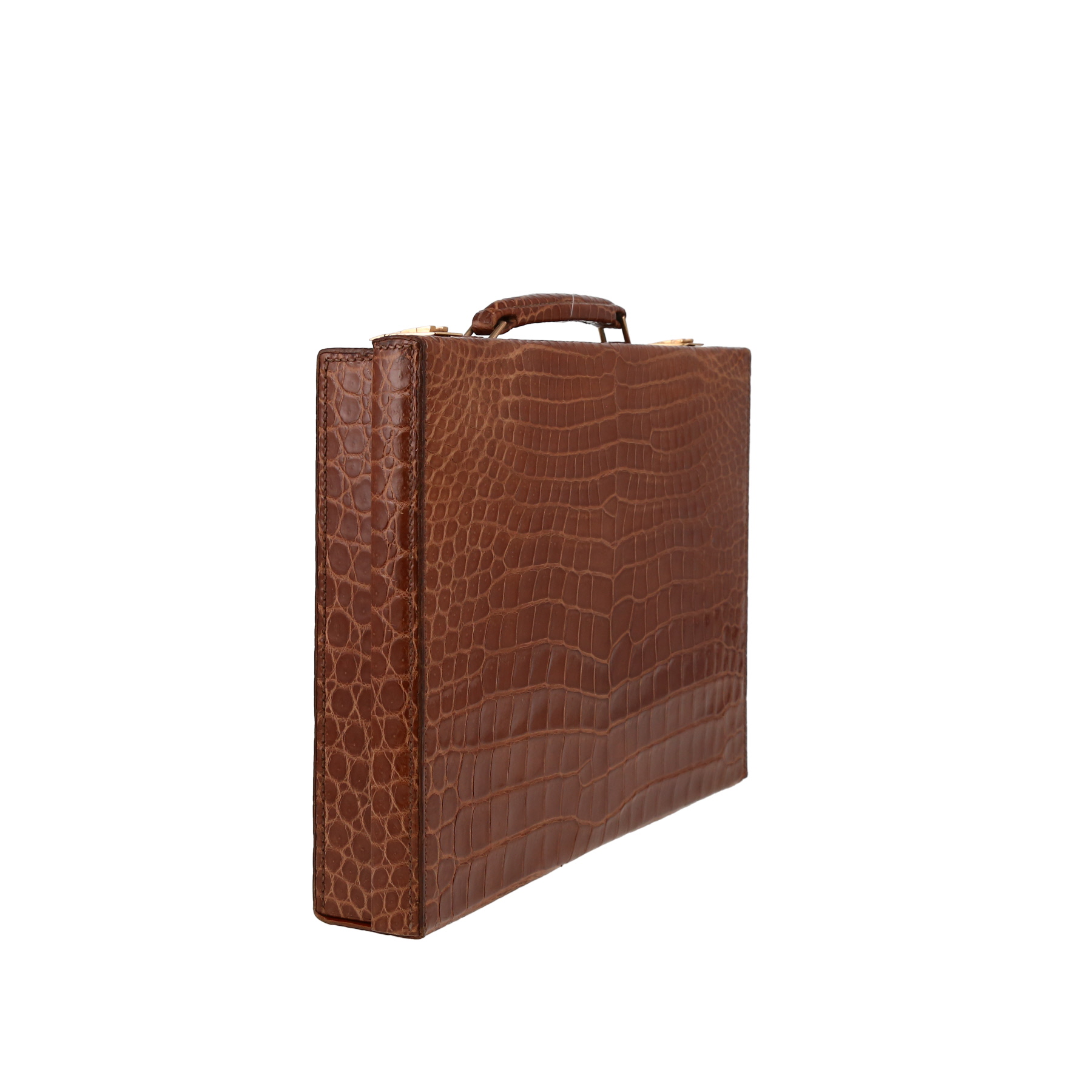 Hermès  Jet briefcase  in brown porosus crocodile