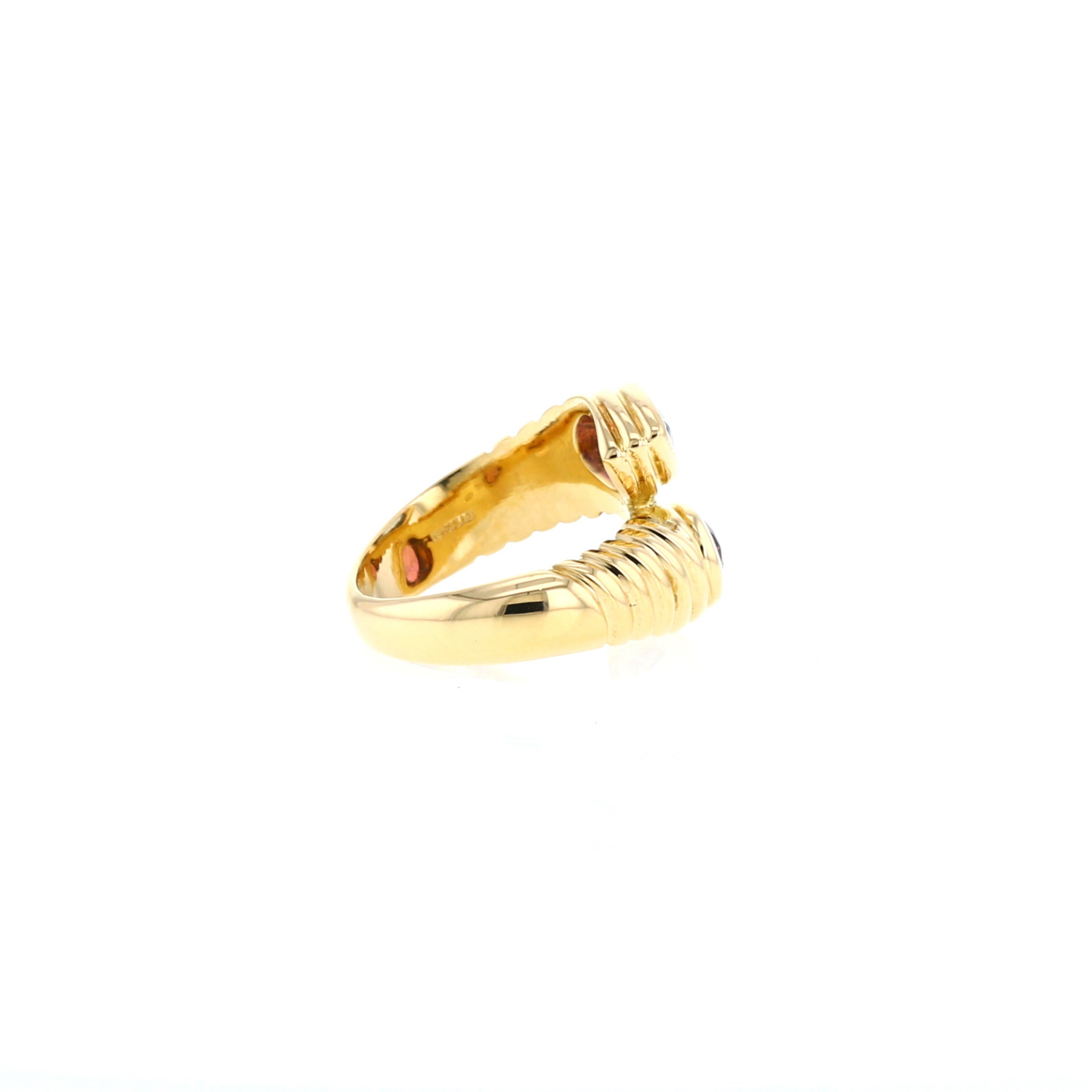 Bulgari Doppio ring in yellow gold, topaz and tourmaline