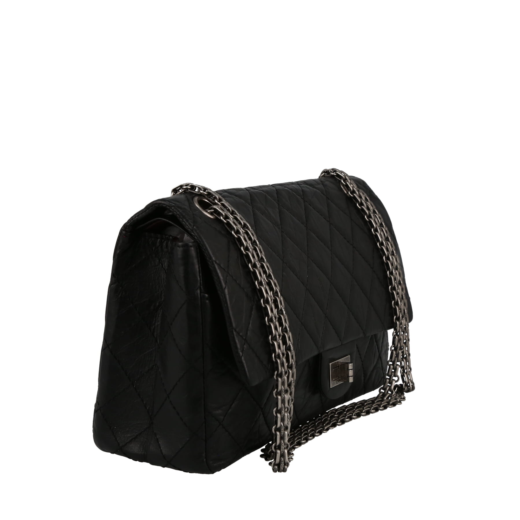 Sac à main Chanel 2.55 en cuir matelassé noir