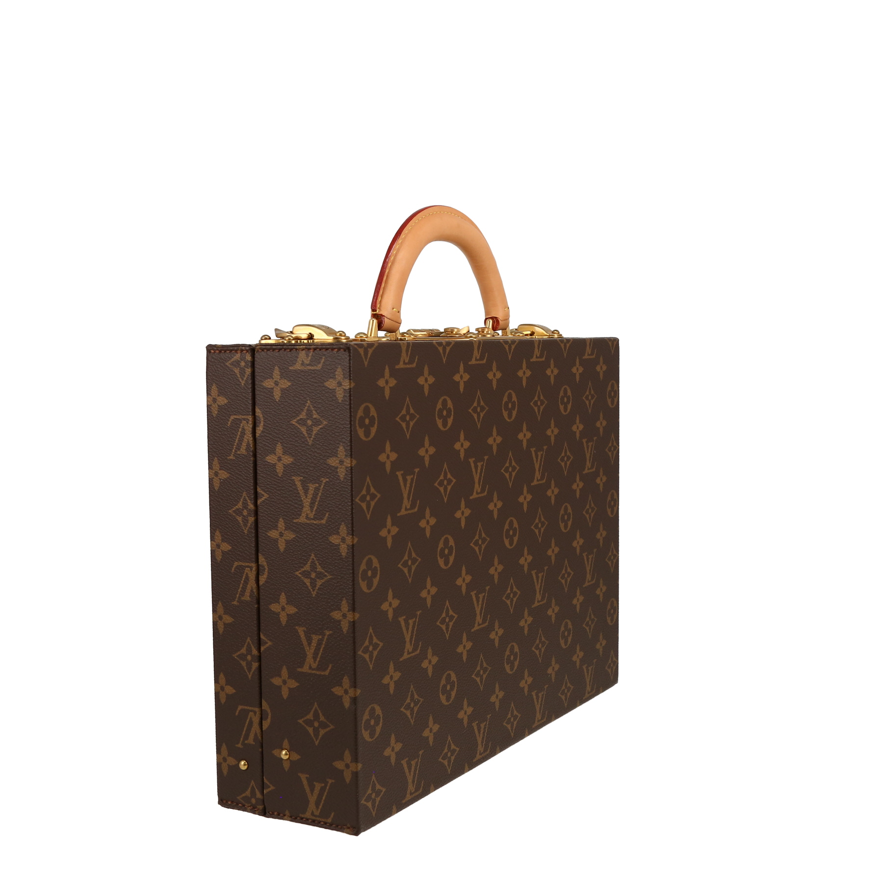 Louis Vuitton  Boite à bijoux briefcase  monogram canvas  and natural leather
