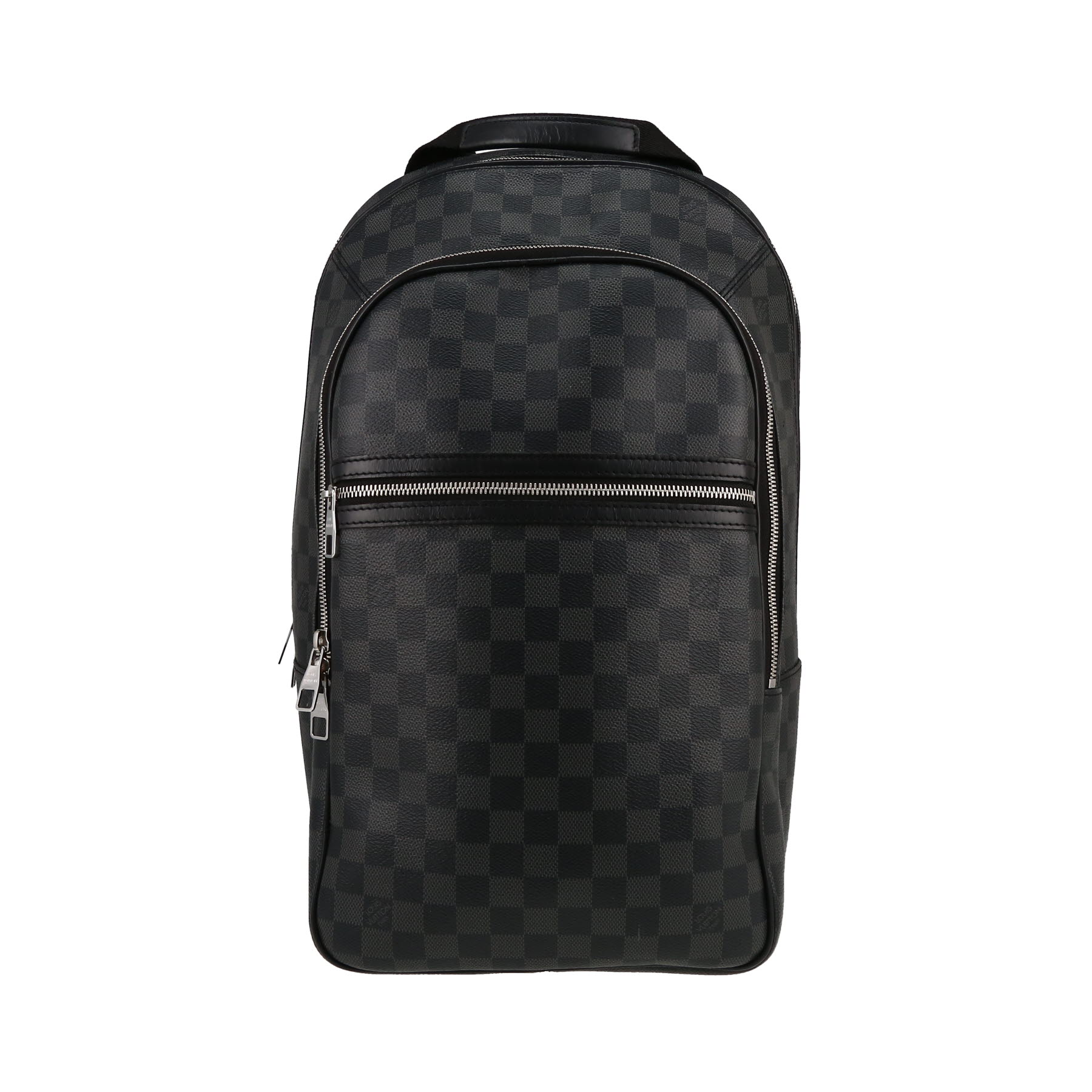 Sac à dos Louis Vuitton  Michael en toile damier gris Graphite et cuir noir - 360