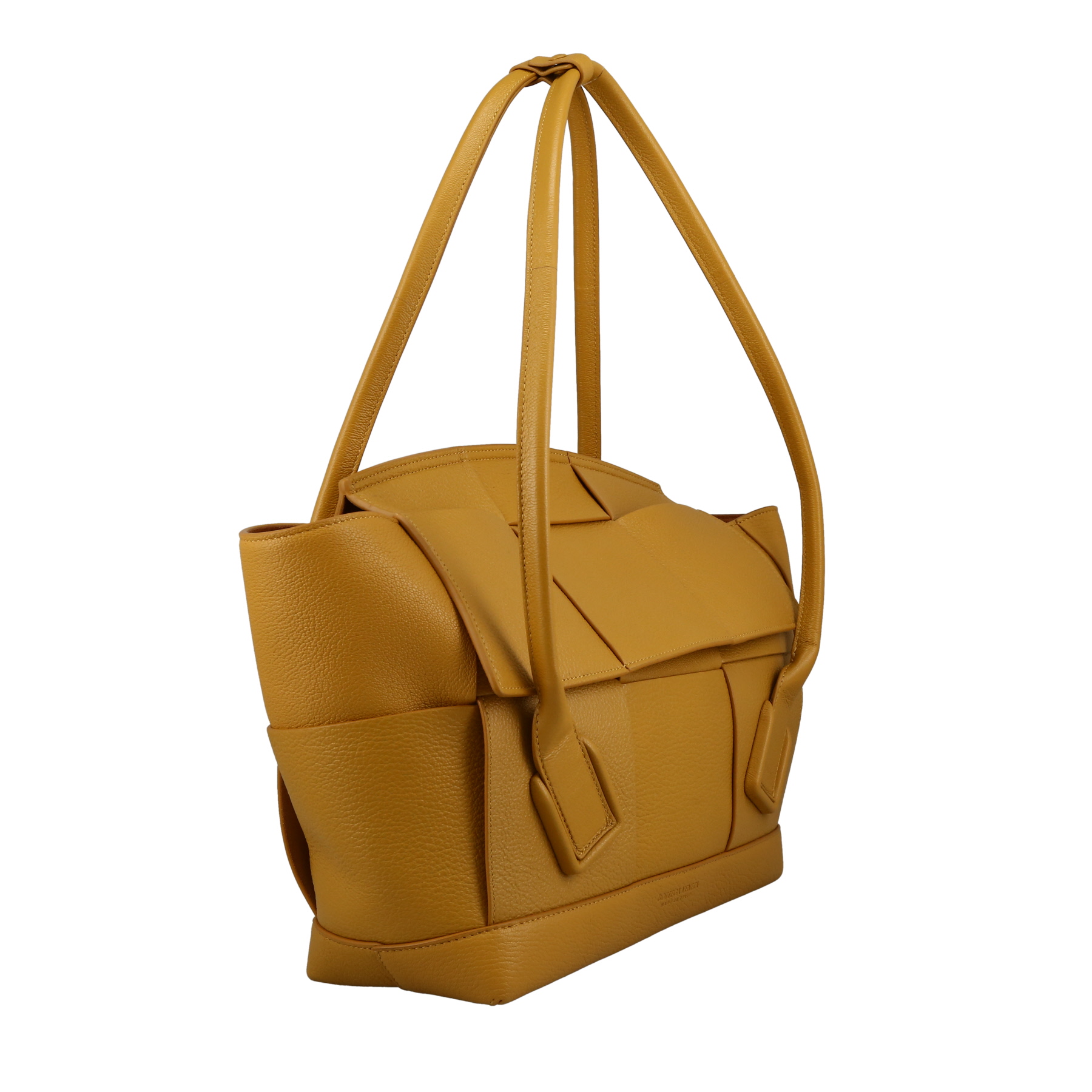 Sac à main Bottega Veneta  Arco 33 en cuir intrecciato jaune-moutarde