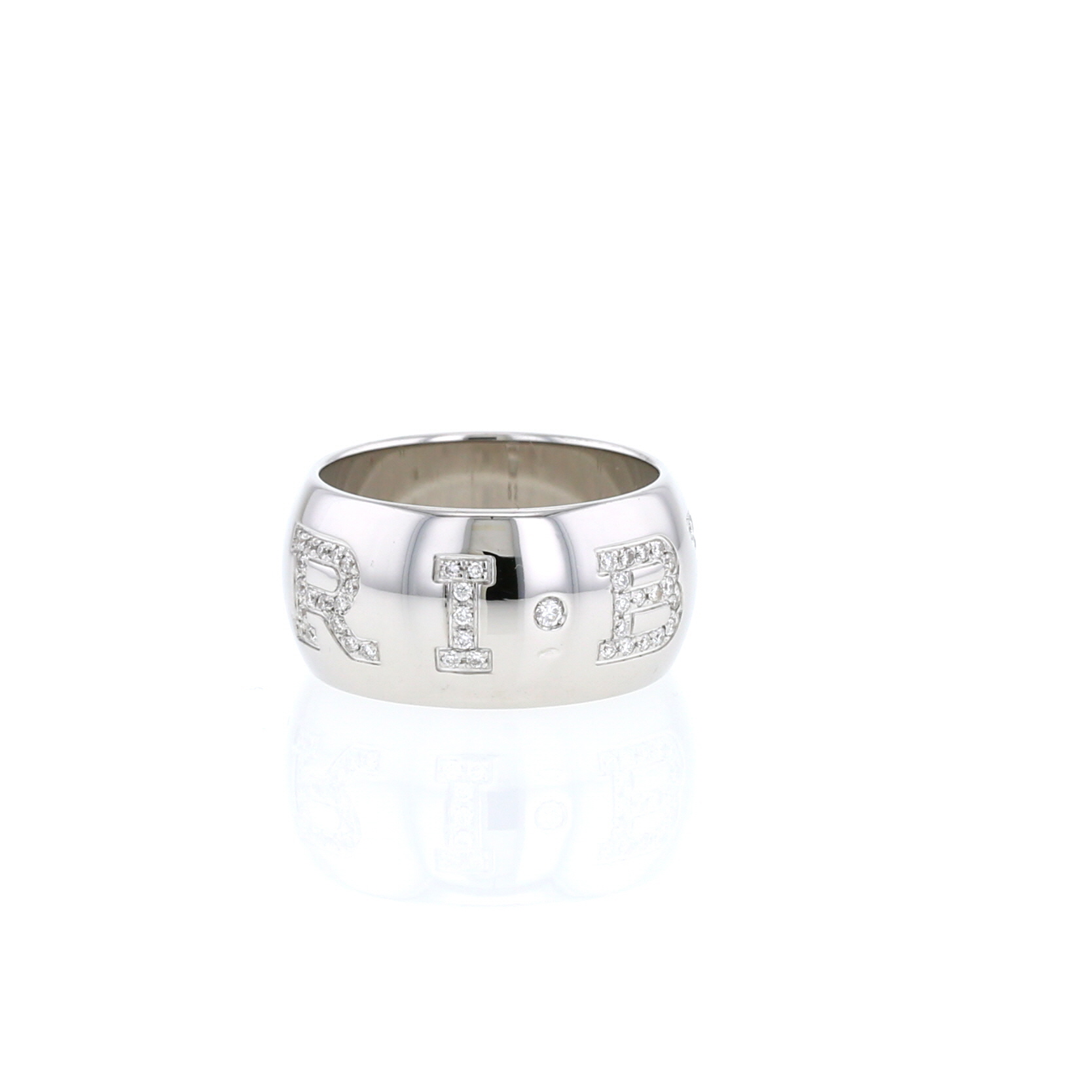 Bague Bulgari Monologo en or blanc et diamants