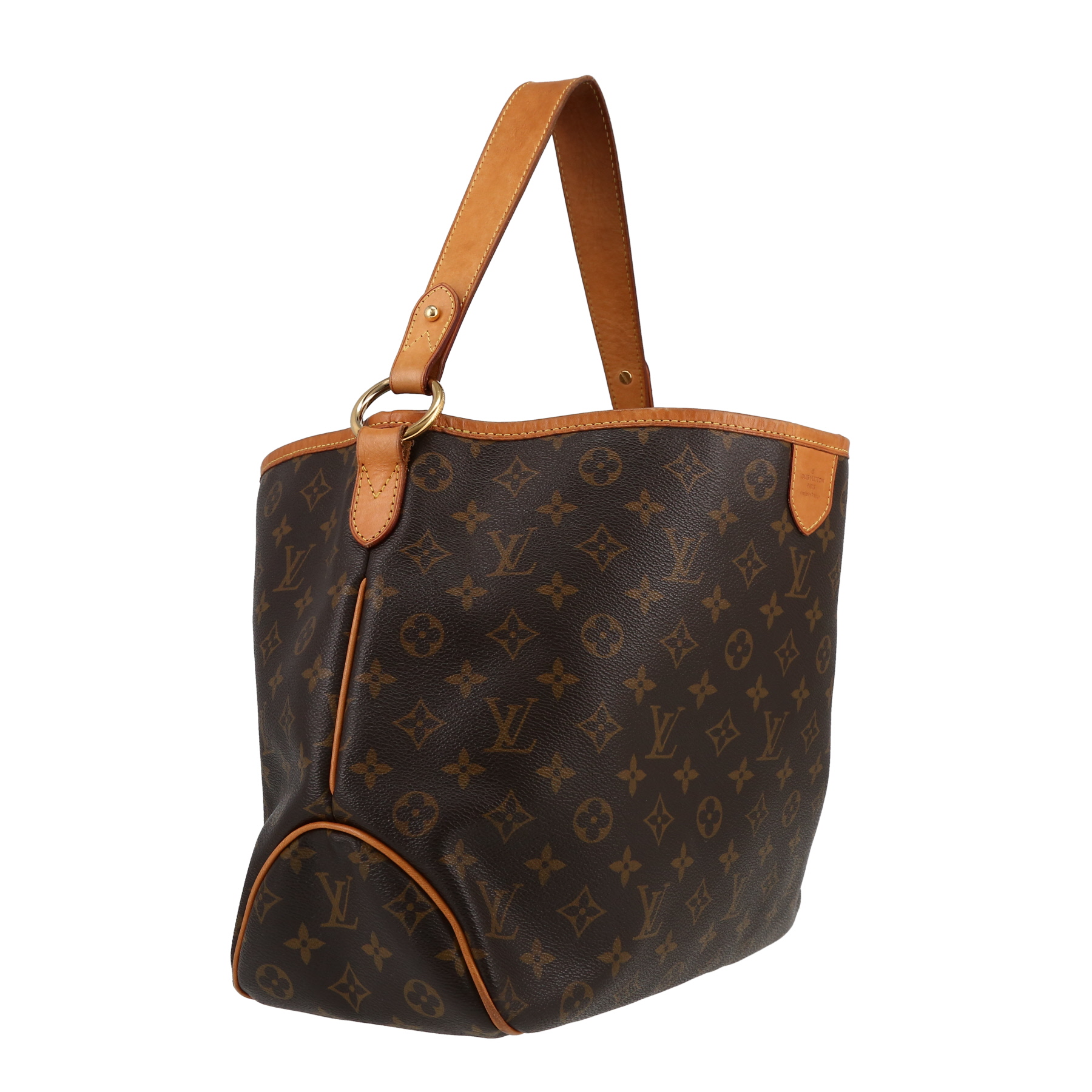 Louis Vuitton  Delightful bag worn on the shoulder or carried in the hand  in brown monogram canvas  and natural leather