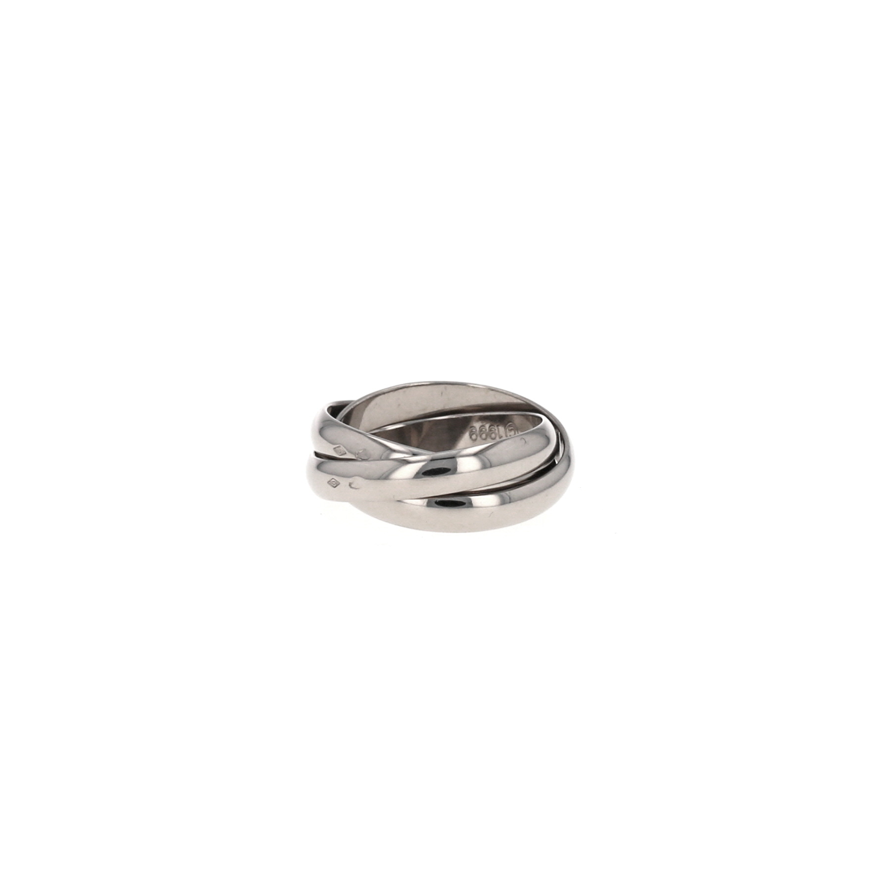 Bague Cartier Trinity moyen modèle en or blanc, taille 52