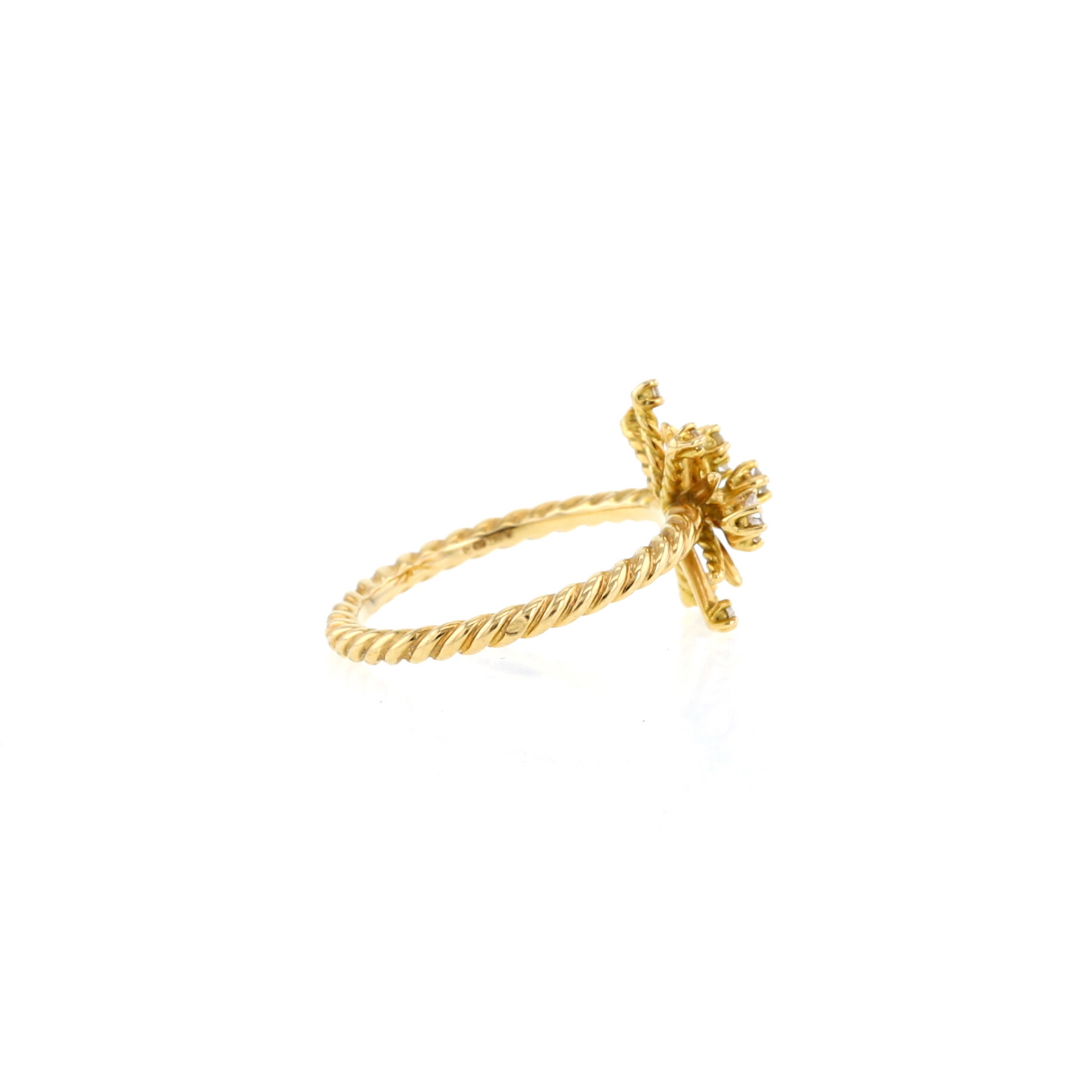 David Yurman  ring in yellow gold and diamonds