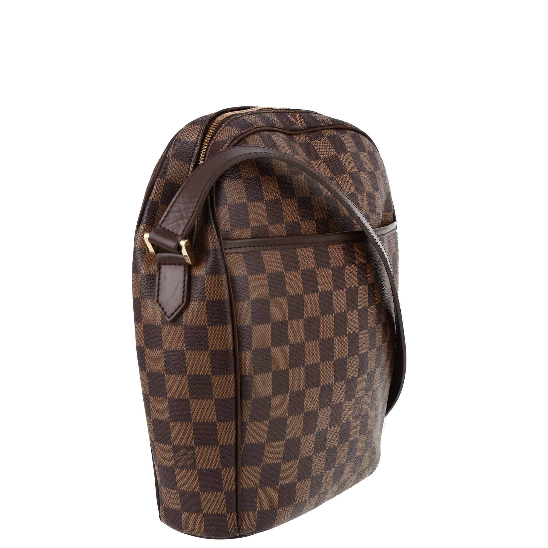 Louis Vuitton  Ipanema handbag  in ebene damier canvas  and brown leather