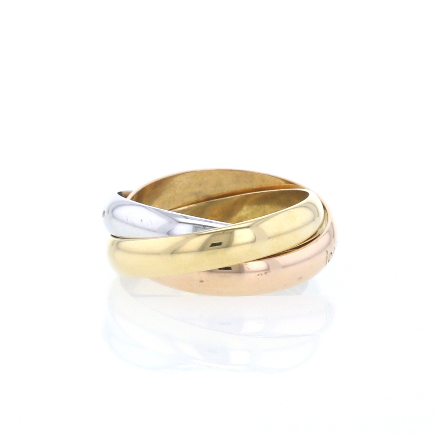Bague Cartier Trinity "Les Must de Cartier" moyen modèle en 3 ors, taille 50