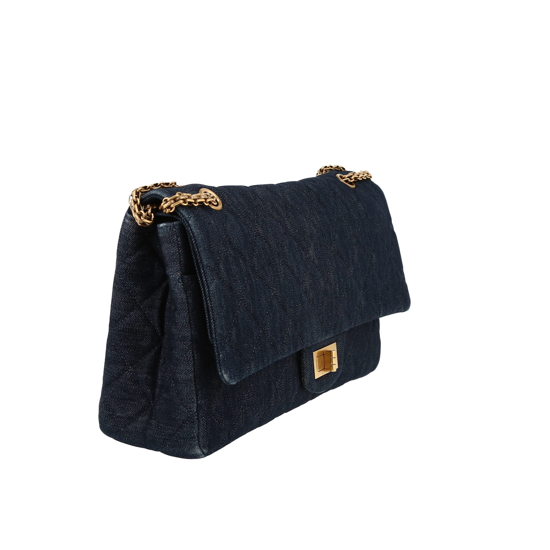 Chanel  Chanel 2.55 handbag  in blue denim canvas
