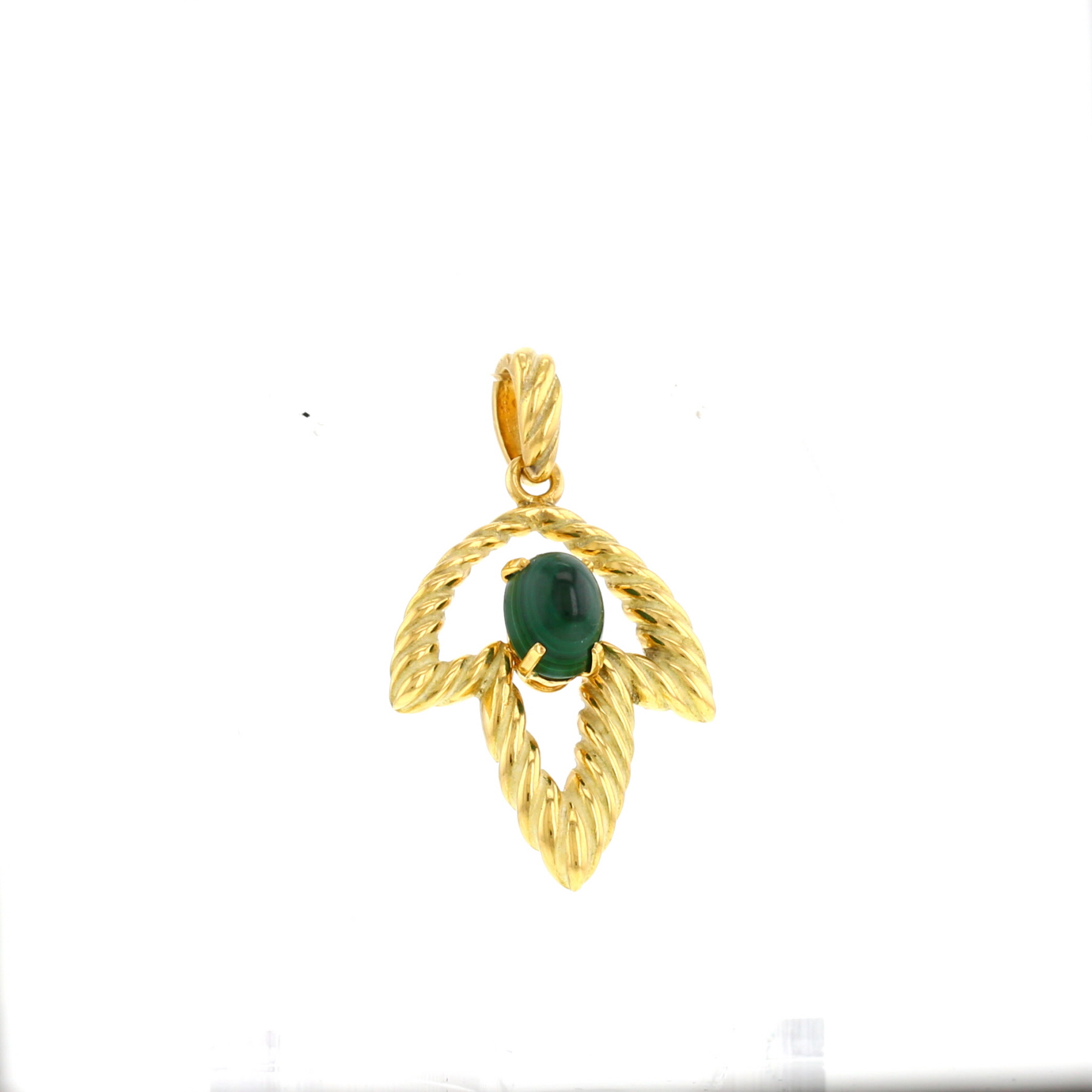 Ciondolo  Chaumet  in oro giallo e malachite