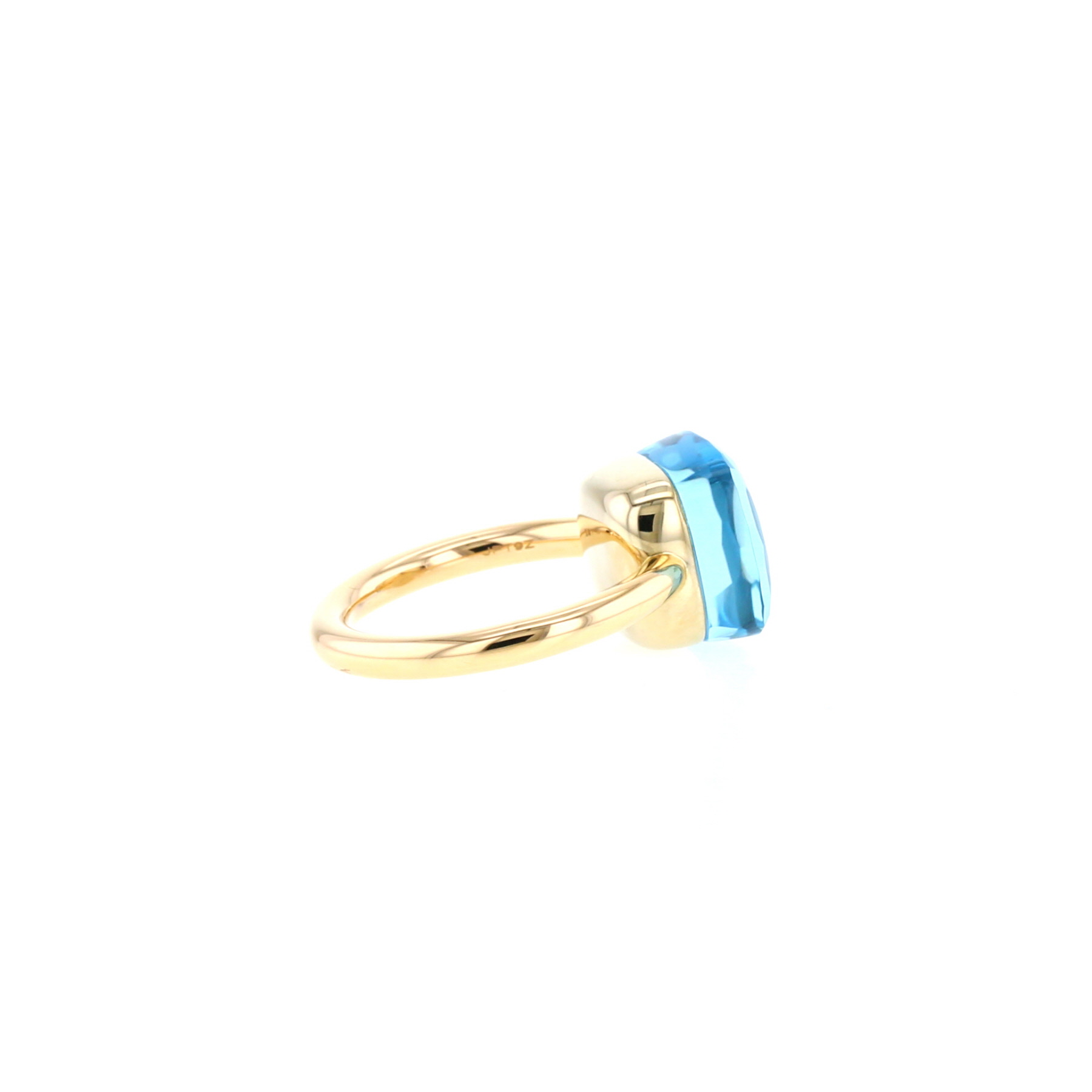 Bague Pomellato Nudo Maxi en or rose et topaze bleu