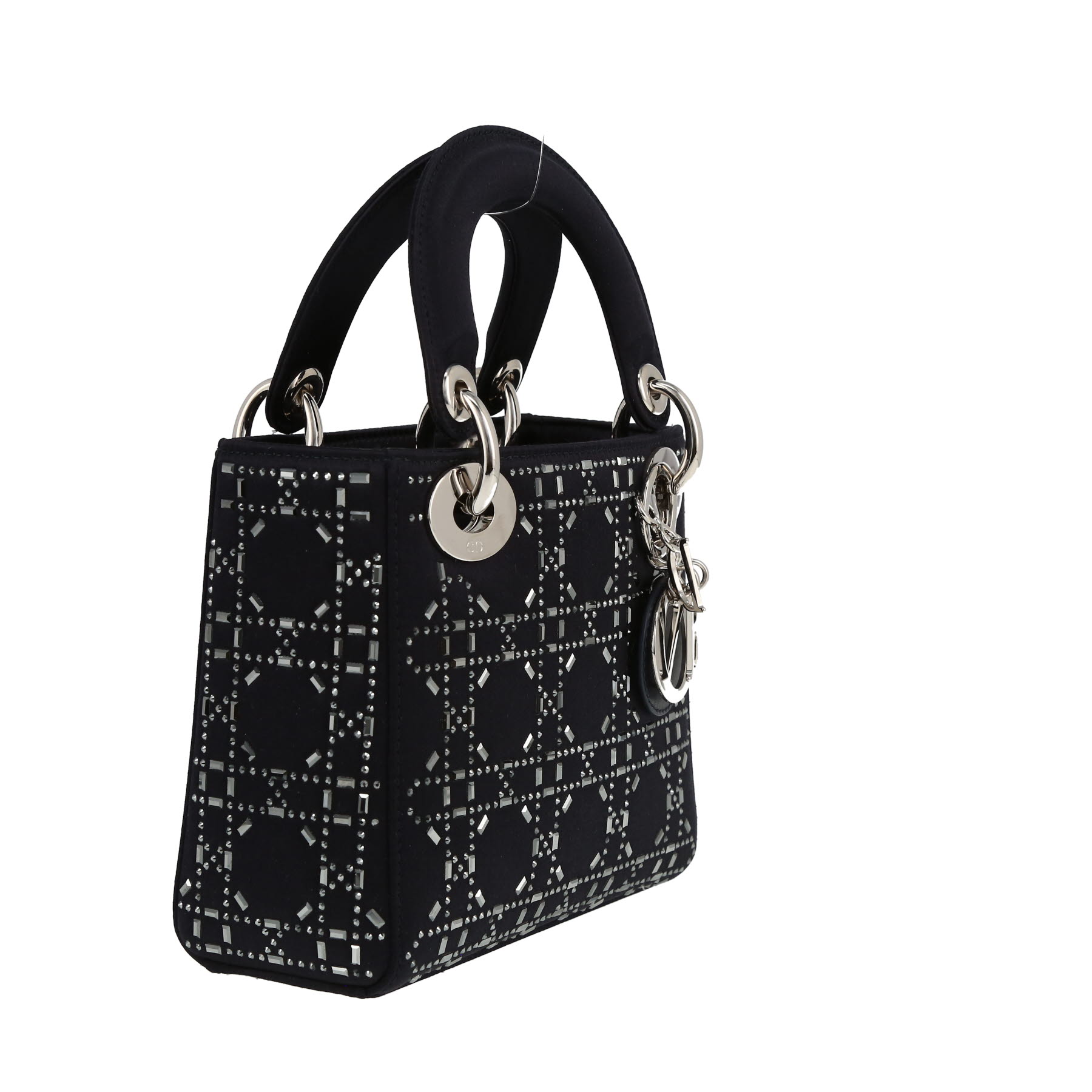 Borsa a tracolla Dior  Lady Dior mini  in raso nero