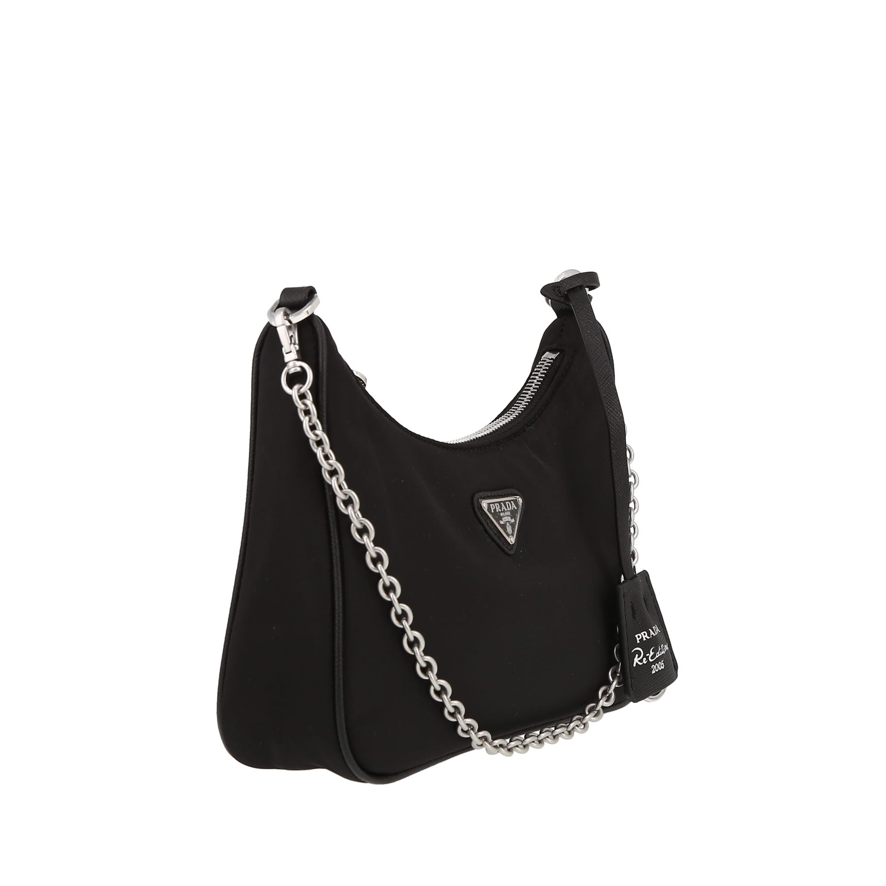 Prada  Re-Edition 2005 shoulder bag  in black canvas and leather