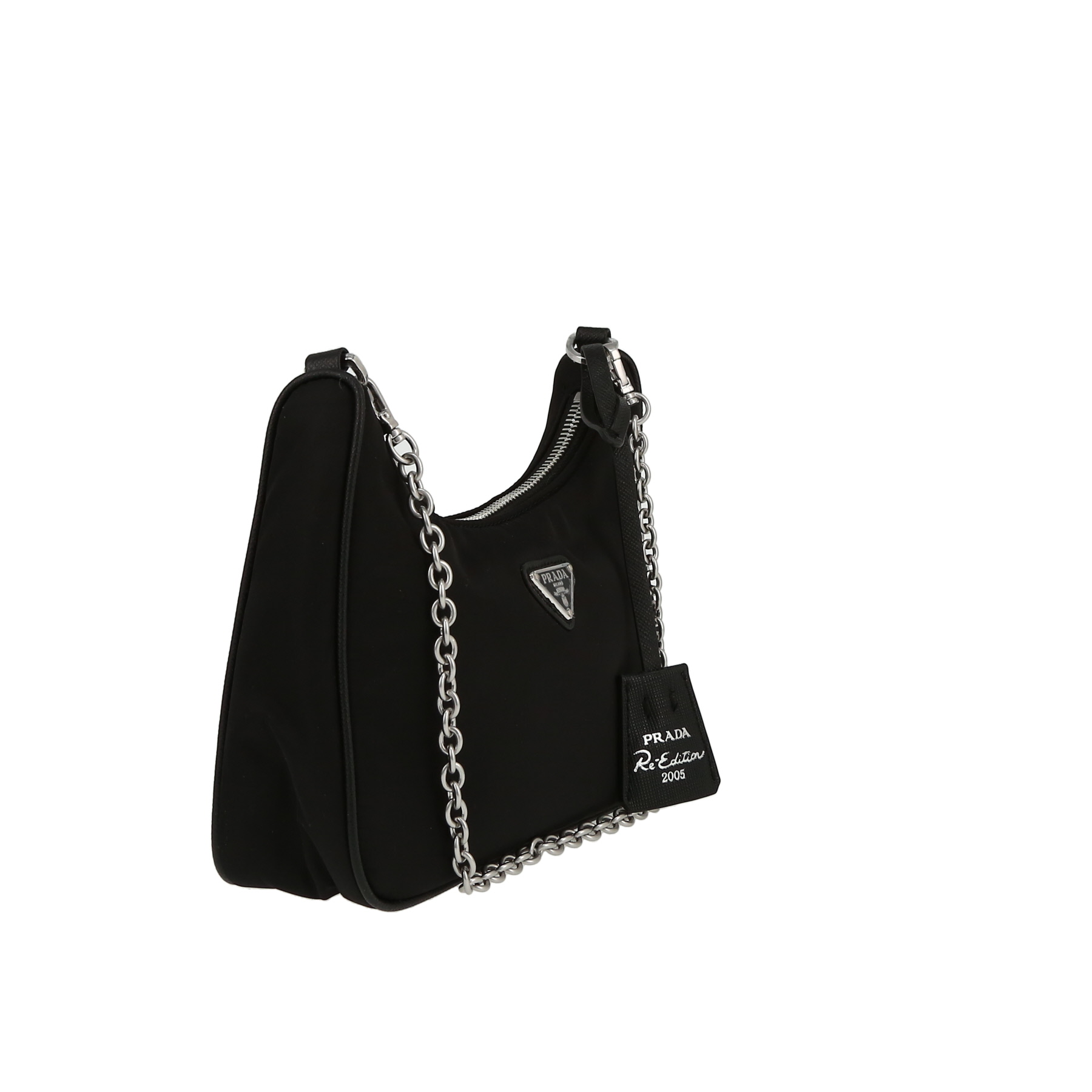Prada  Re-Edition 2005 shoulder bag  in black canvas and leather