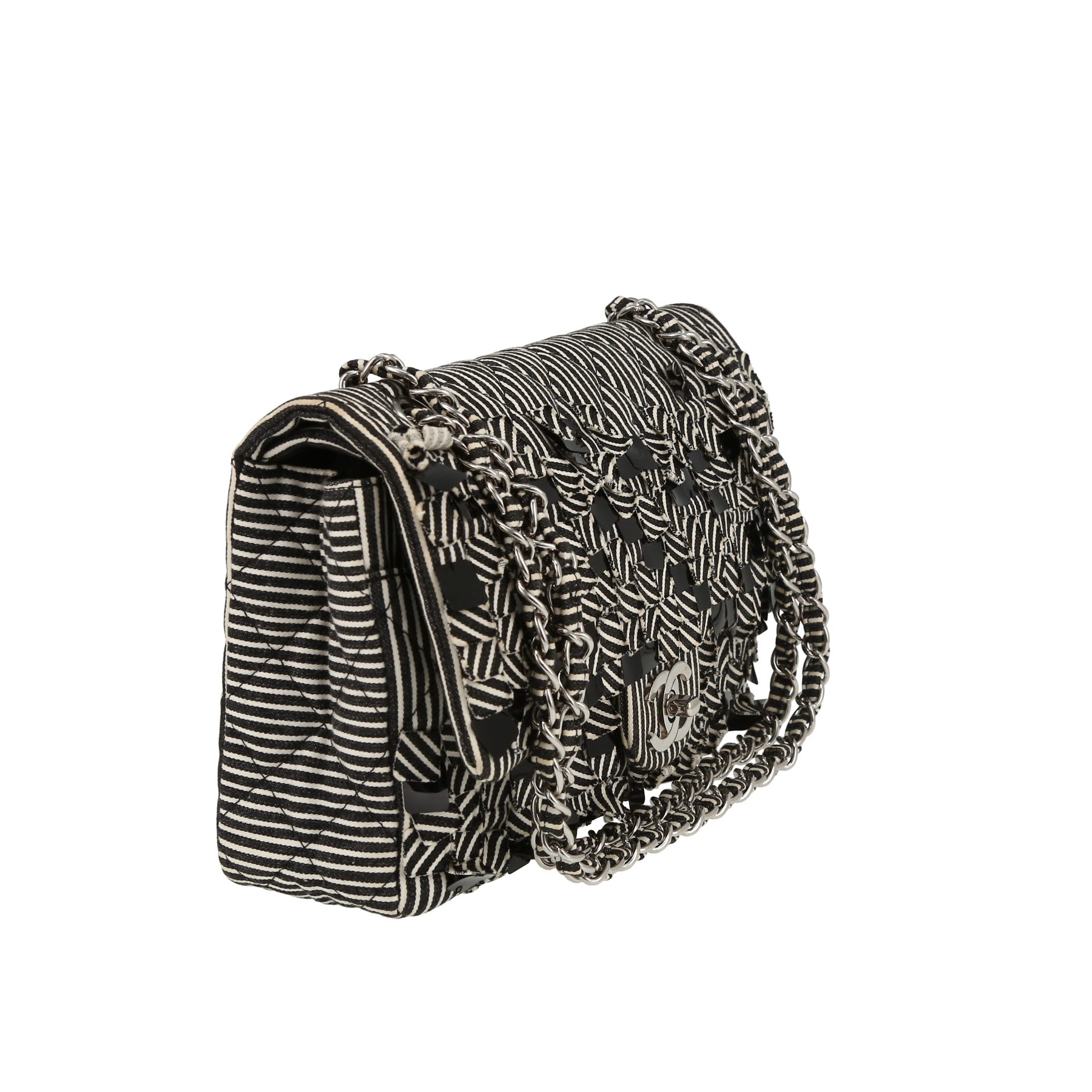 Chanel  Timeless handbag  in black and white canvas