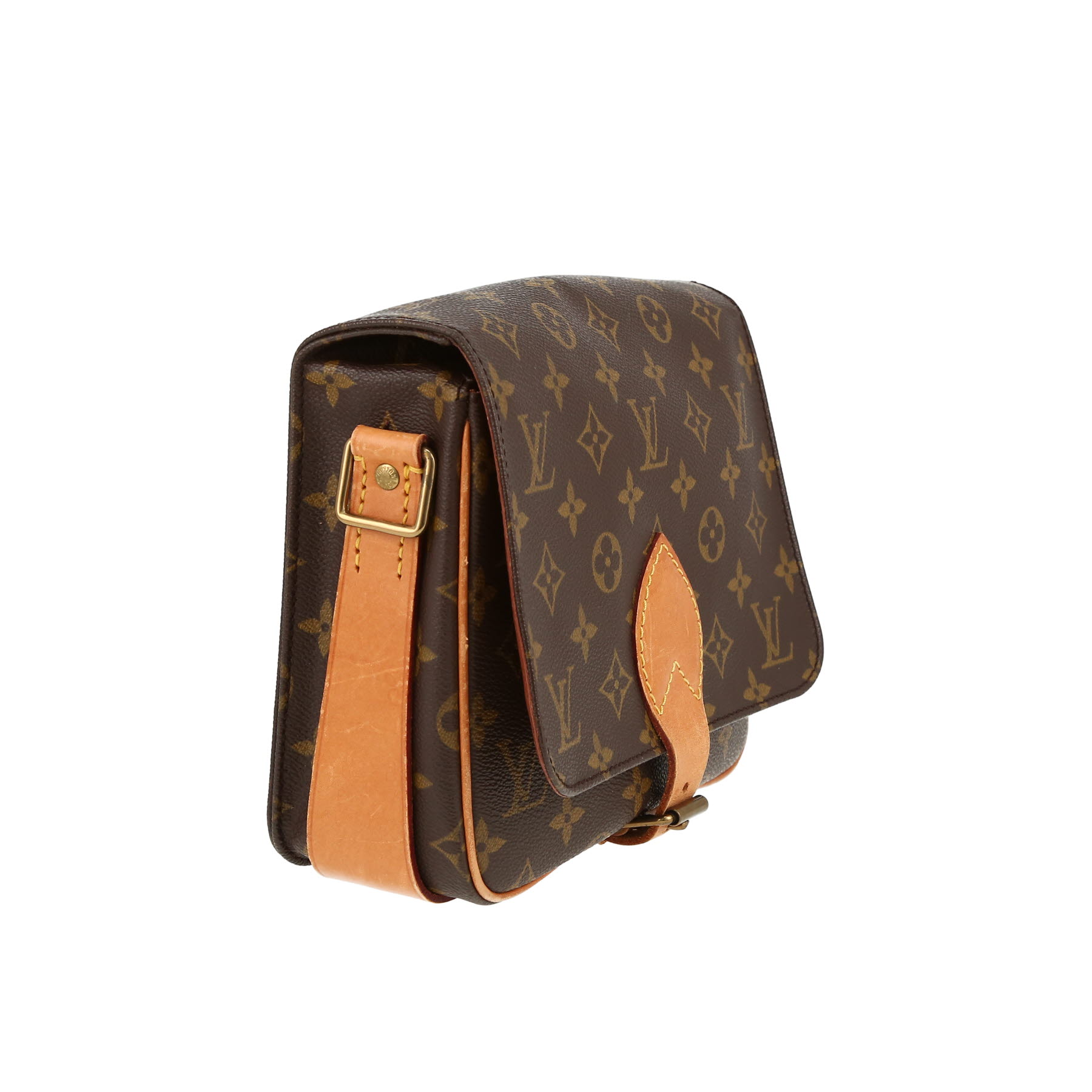 Louis Vuitton  Cartouchiére shoulder bag  in brown monogram canvas  and natural leather