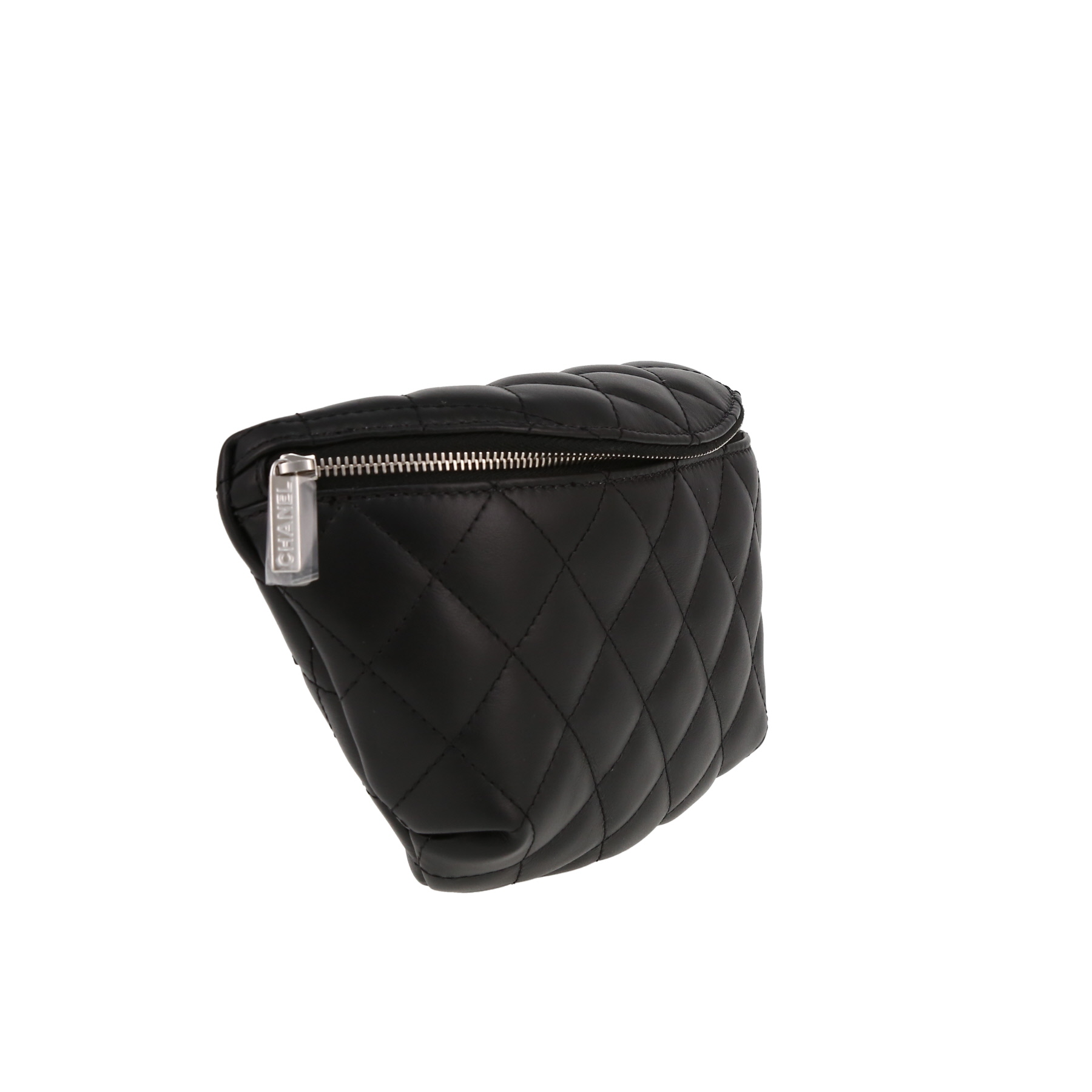 Chanel  Pochette clutch-belt  in black quilted leather